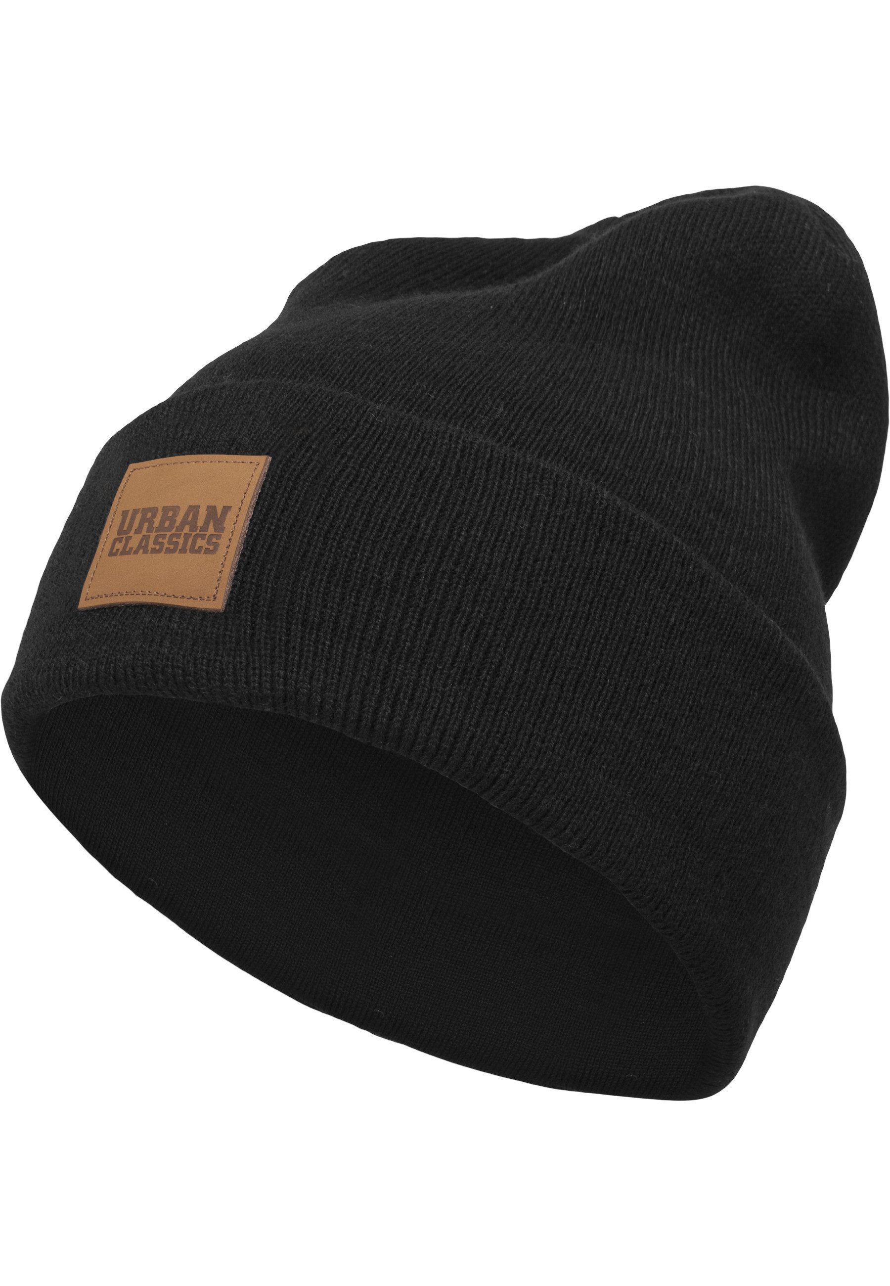 URBAN CLASSICS Beanie Urban Classics Unisex Synthetic Leatherpatch Long Beanie (1-St)
