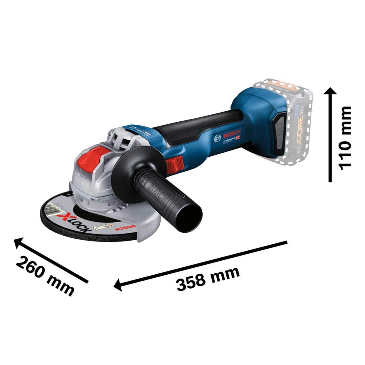 BOSCH Winkelschleifer GWX 18V-10 solo CLC Akku-Winkelschleifer