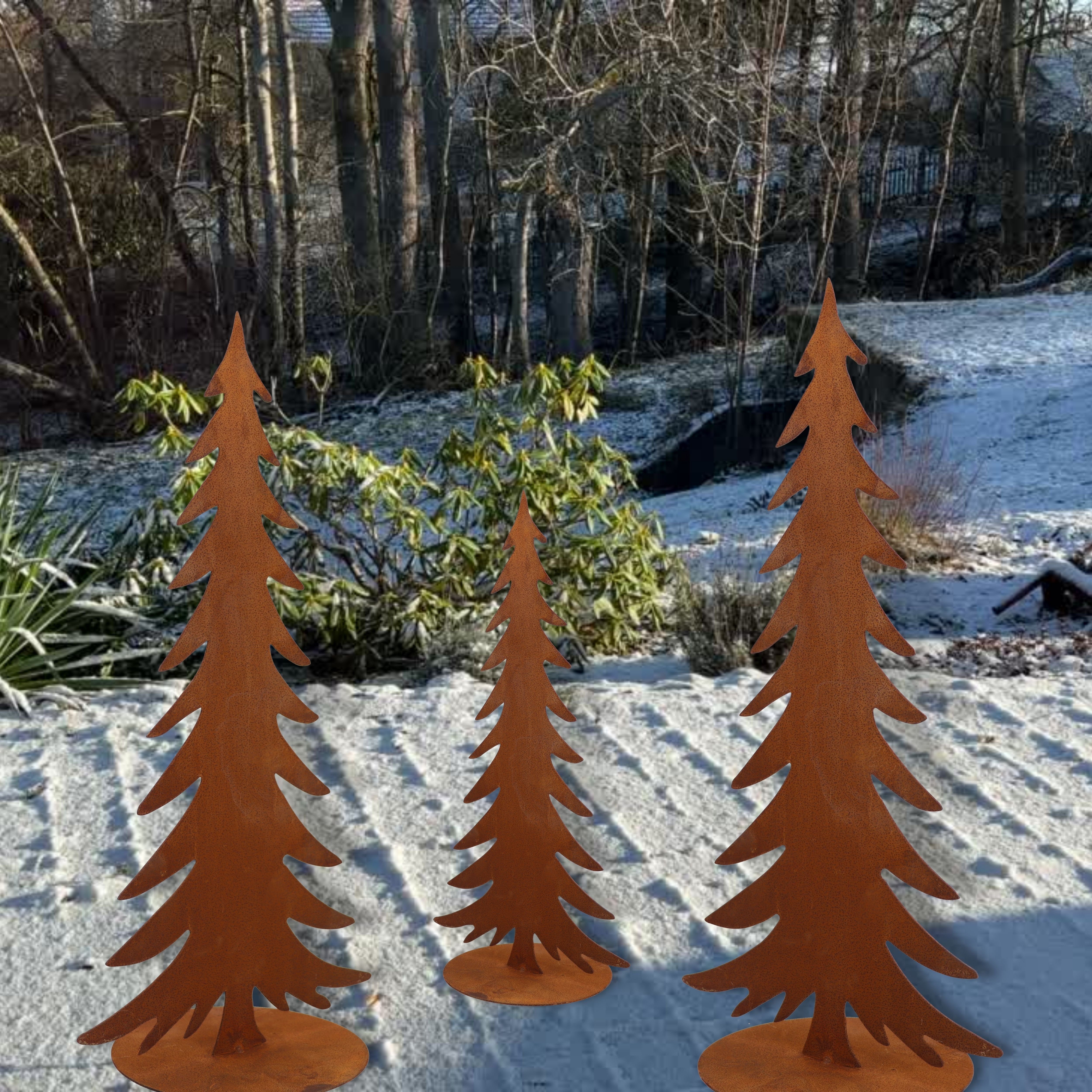 Rostikal Weihnachtsfigur Weihnachten Deko Metall Weihnachtsdeko Tannenbaum (1 St), echter Rost – Bild 4 von 5
