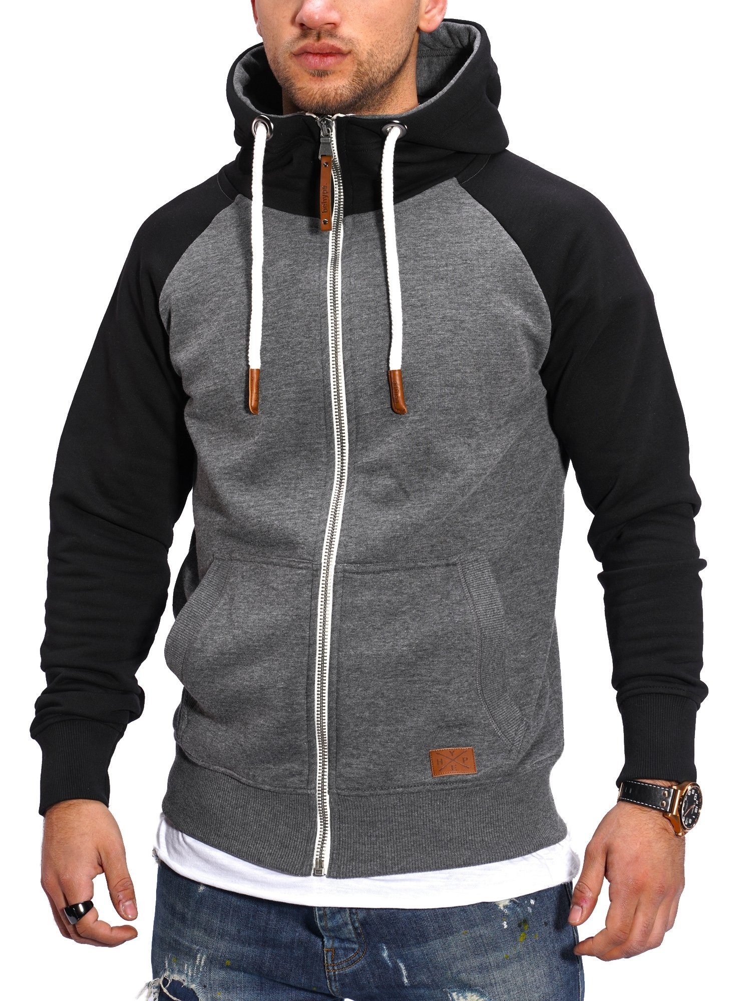 behype Sweatjacke RAGLAN mit Raglan-Ärmeln