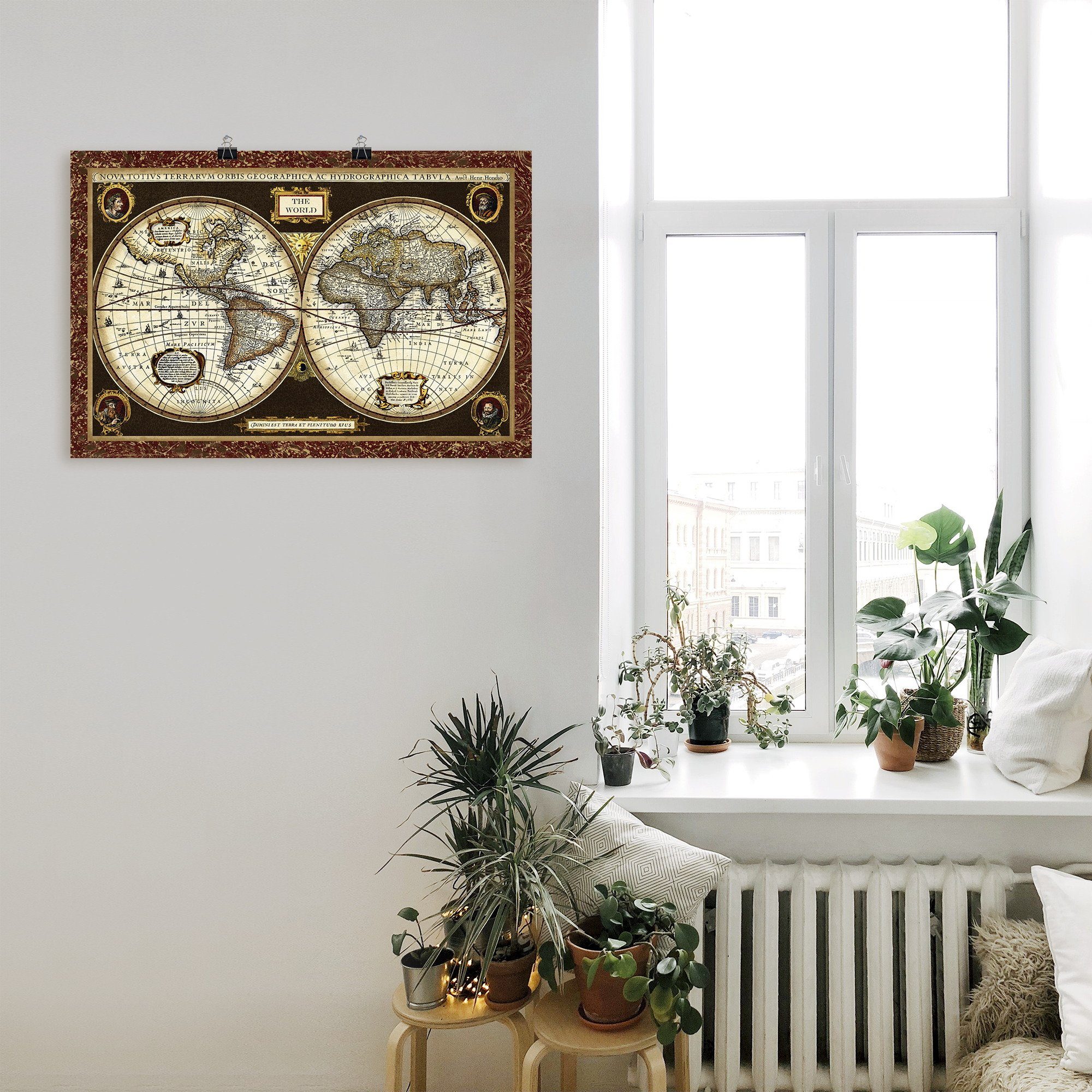 Artland Wandbild Weltkarte, Landkarten (1 St), als Alubild, Leinwandbild, Poster in verschied. Größen