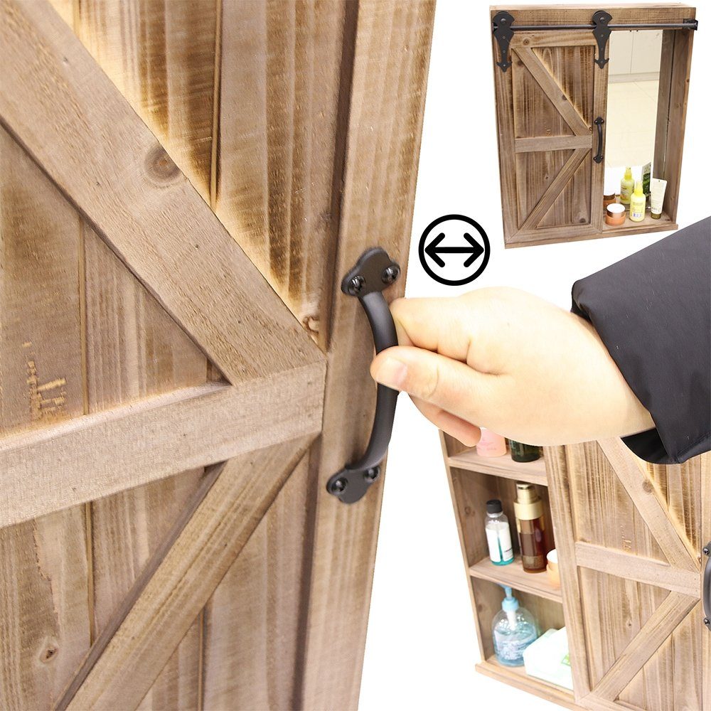 Melko Spiegelschrank Wandregal Spiegelschrank Wandschrank Holz Weiß Schiebetür Hängeschrank (Stück) Schiebetür