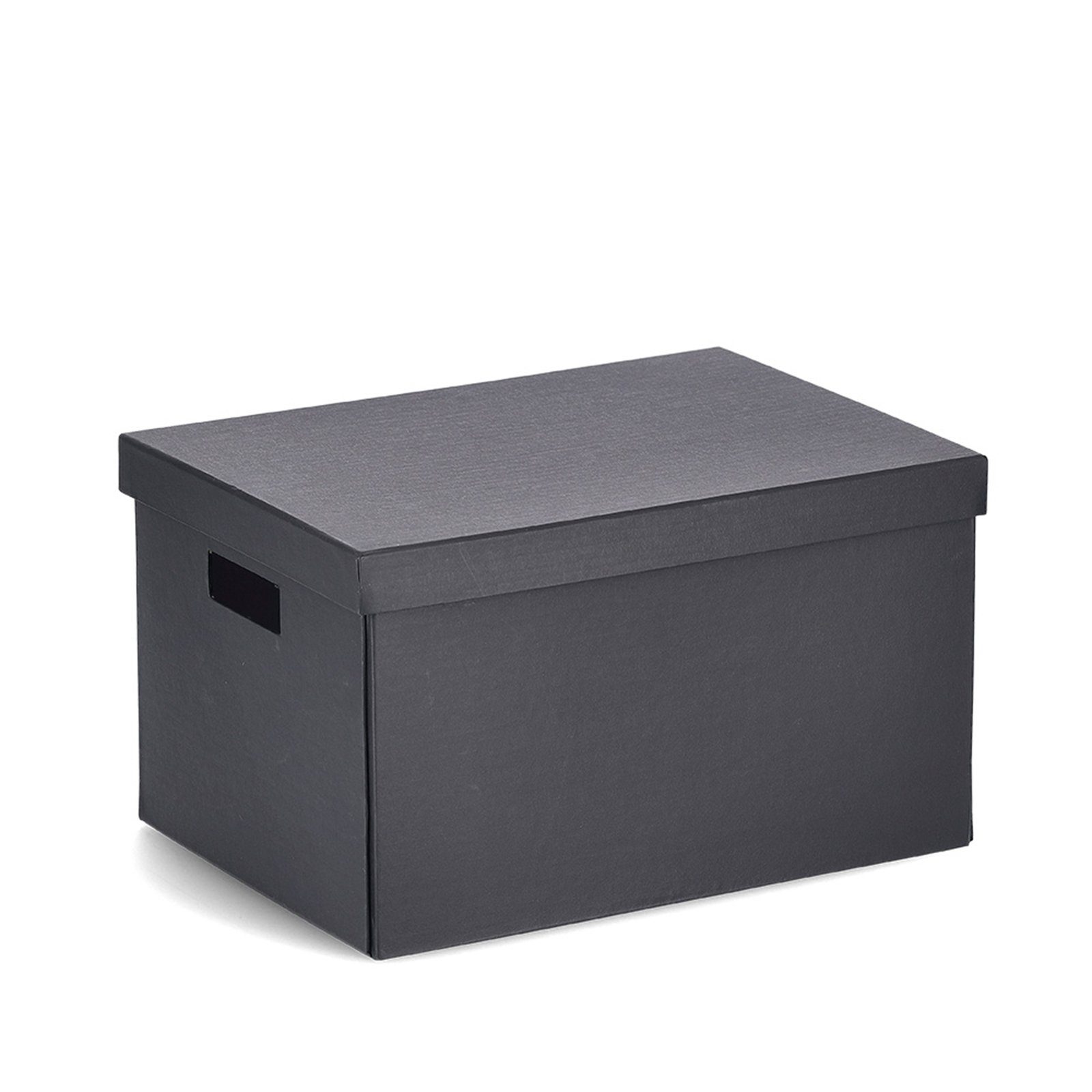 Zeller Present Aufbewahrungsbox Aufbewahrungsbox Karton 35x25x20 (Stück, 1 St), Pappkarton faltbar schwarz