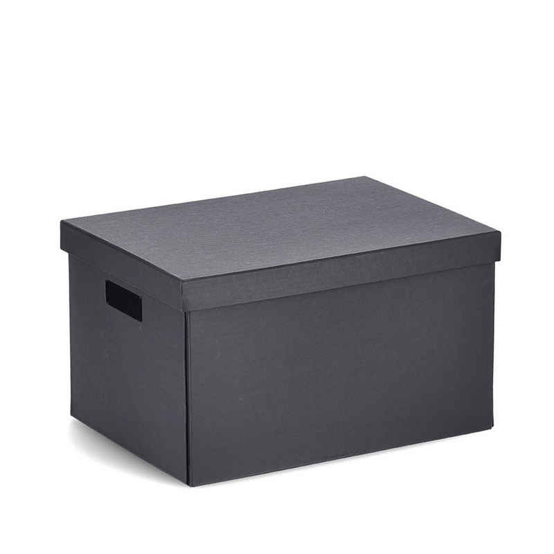 HTI-Living Aufbewahrungsbox Aufbewahrungsbox Karton 35x25x20 (Stück, 1 St), Pappkarton faltbar schwarz