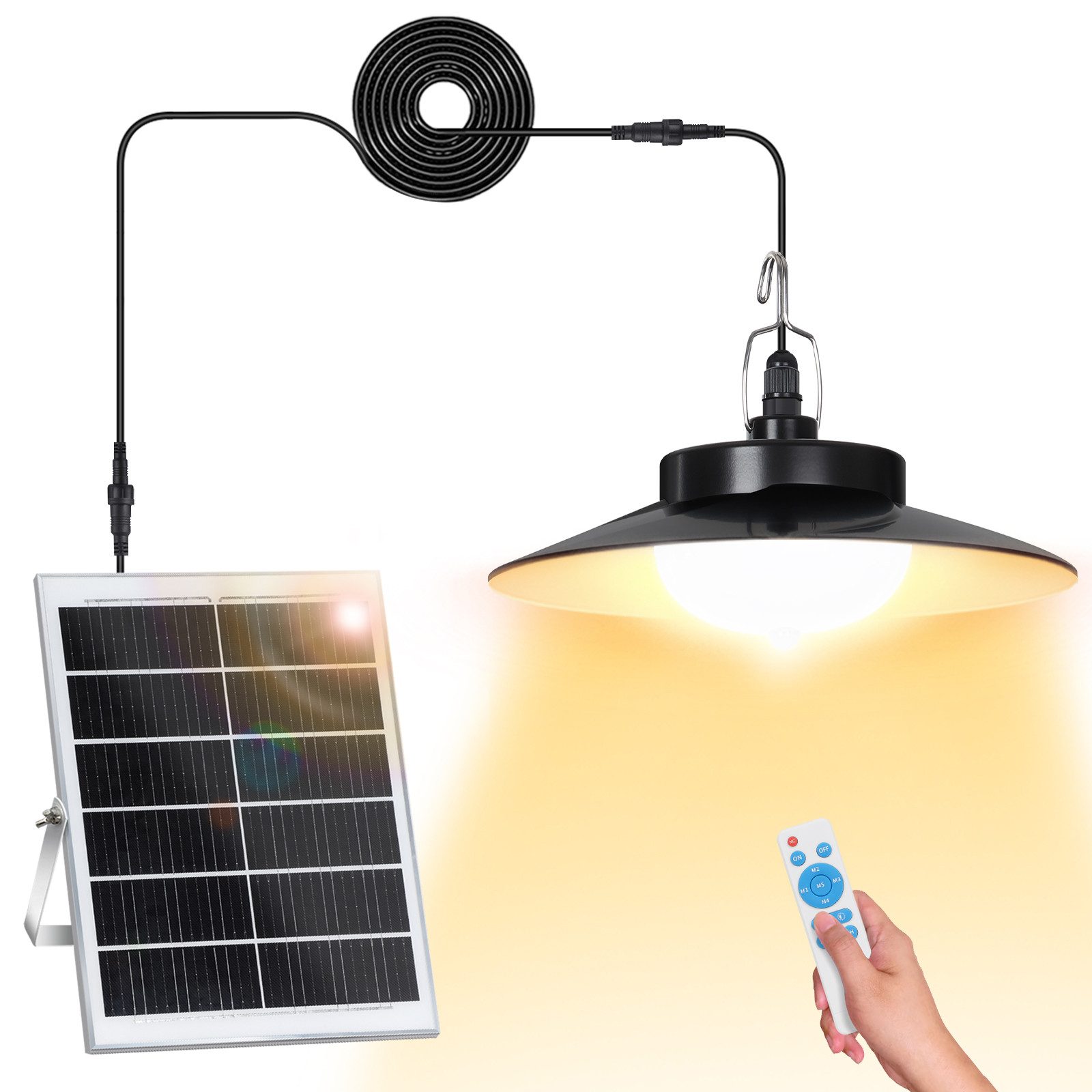 LMaxhome LED Solarleuchte Hängelampen Solar Deckenleuchte Outdoor, 5 Modi m günstig online kaufen