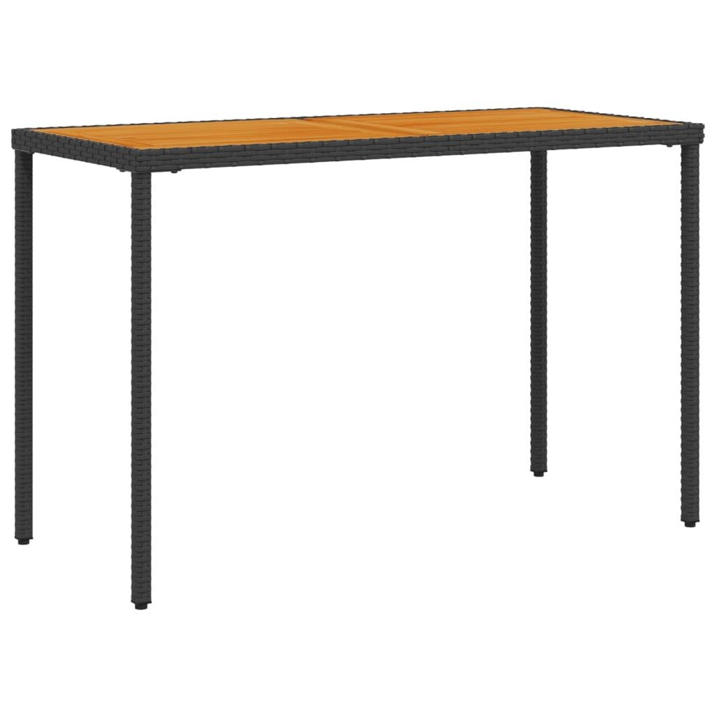 vidaXL Gartentisch, Outdoor Tisch mit Akazienholz-Platte 115x54x74 cm Poly Rattan