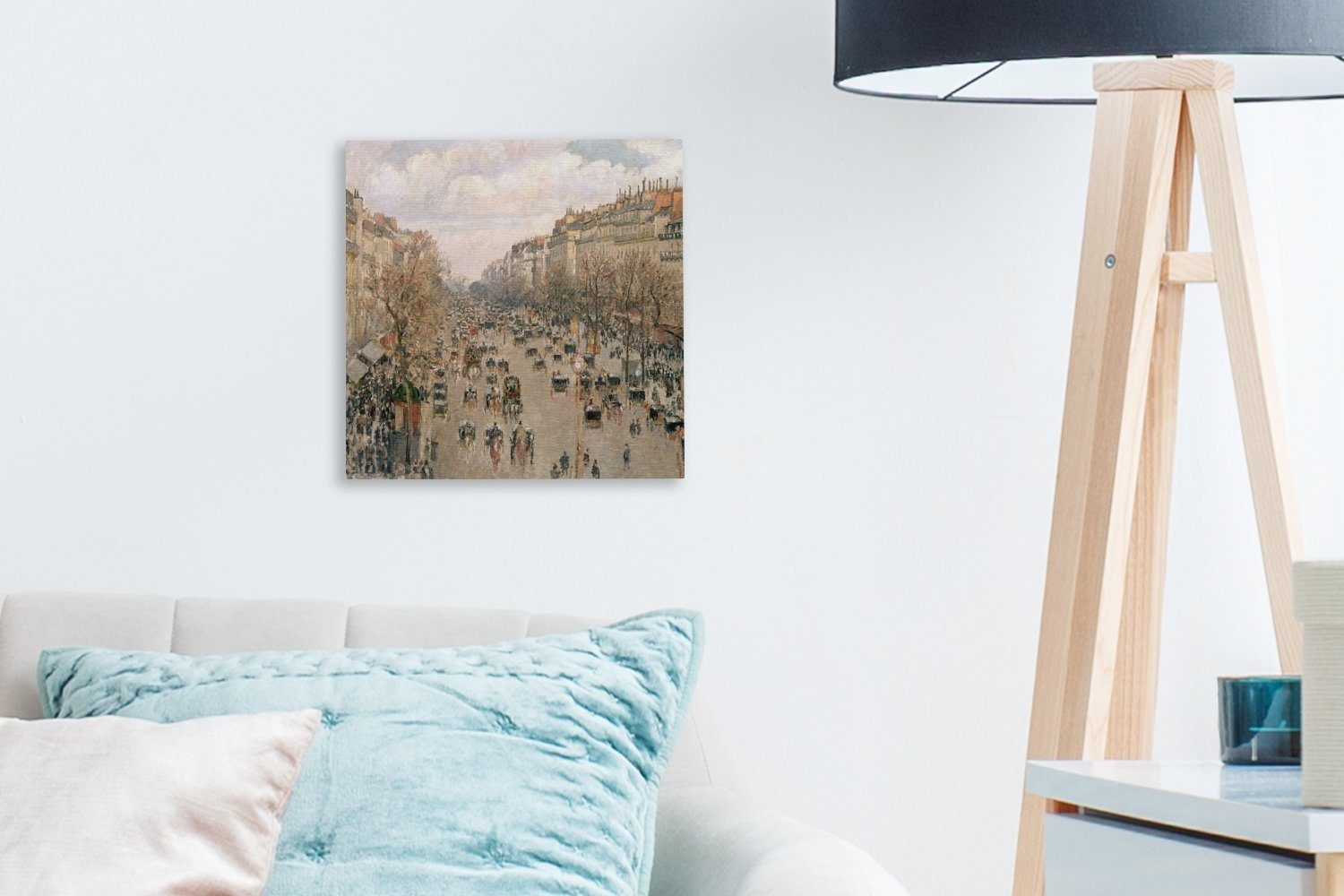 OneMillionCanvasses® Leinwandbild Pissarro, Montmartre - Wohnzimmer Schlafzimmer Boulevard im Winter Gemälde St), Bilder für Camille Leinwand (1 von