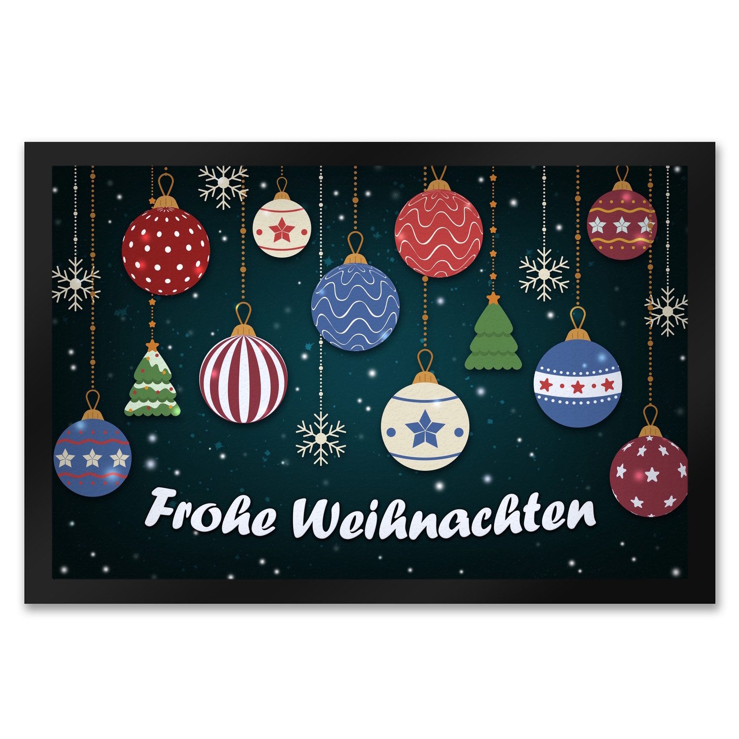 speecheese Fußmatte Frohe Weihnachten Fußmatte XXL mit Christbaumkugeln Mot günstig online kaufen