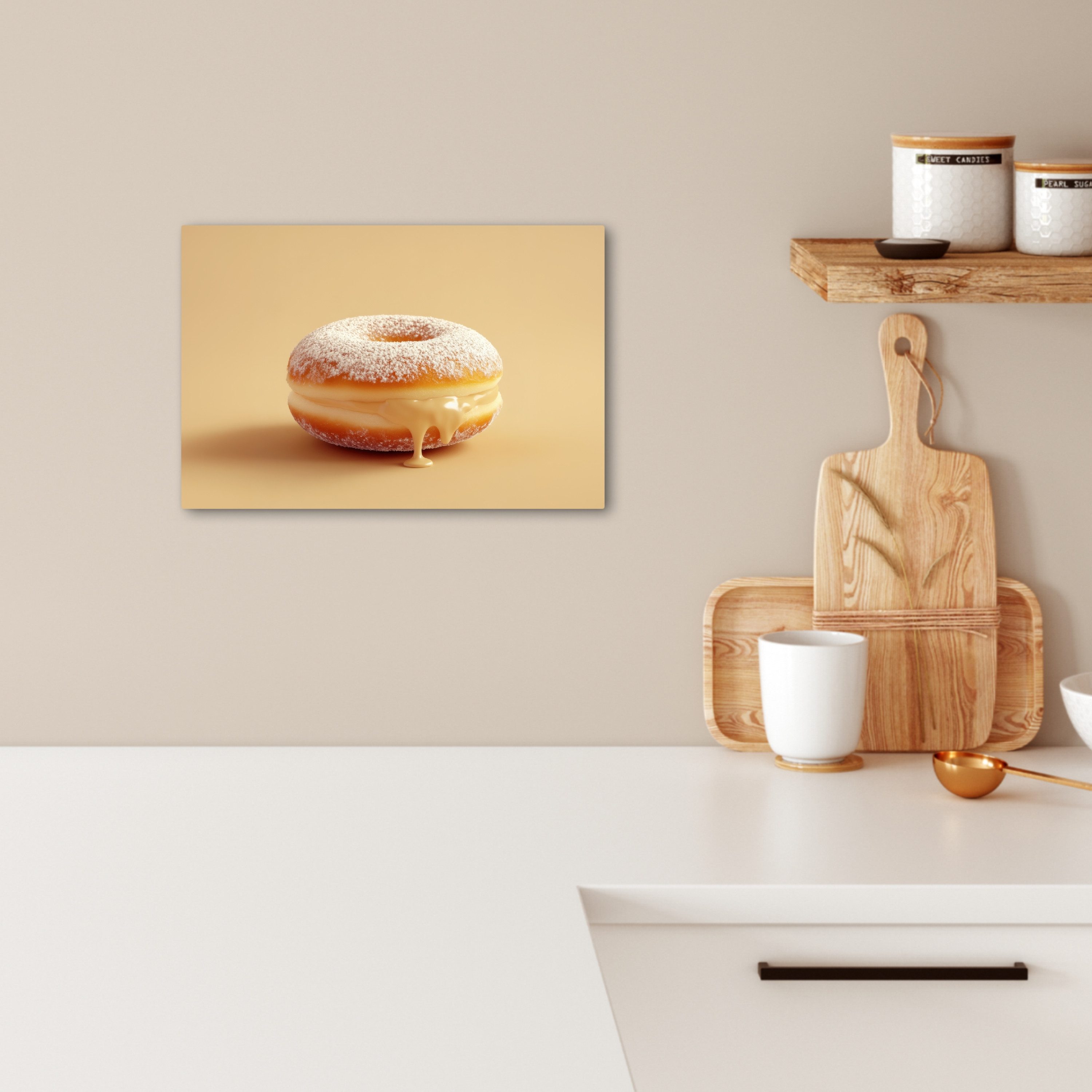 OneMillionCanvasses® Leinwandbild Donut - Cremig - günstig online kaufen