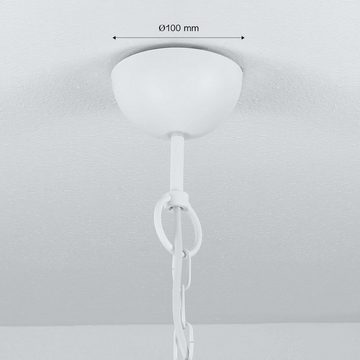 Licht-Erlebnisse Pendelleuchte SINGLE 6, ohne Leuchtmittel, Hängelampe Weiß Esstisch elegant Ø 39 cm Metall Kronleuchter Esszimmer