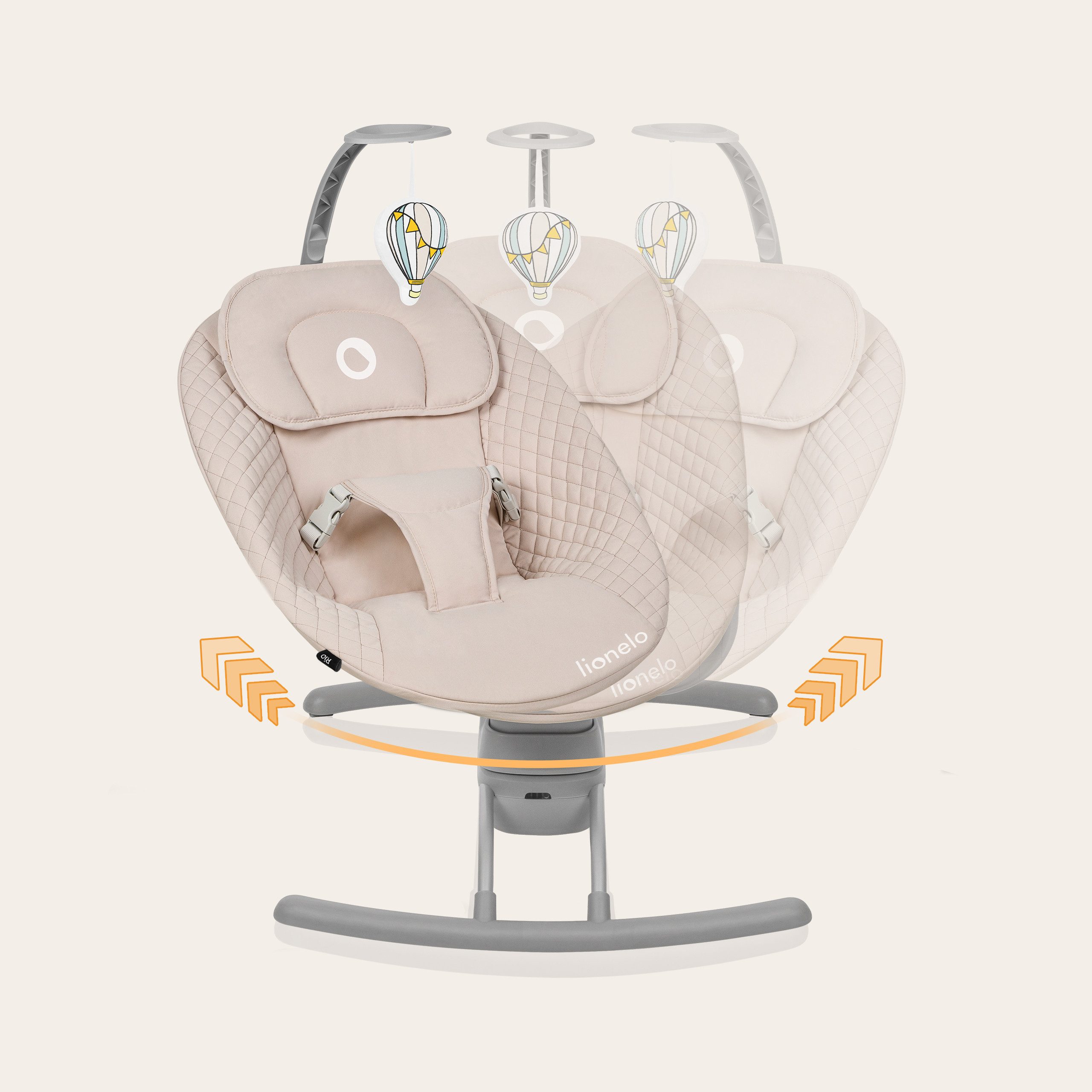 lionelo Baby Bouncer RIO, Remote Controlled/Batteries or USB/8 Melodies/