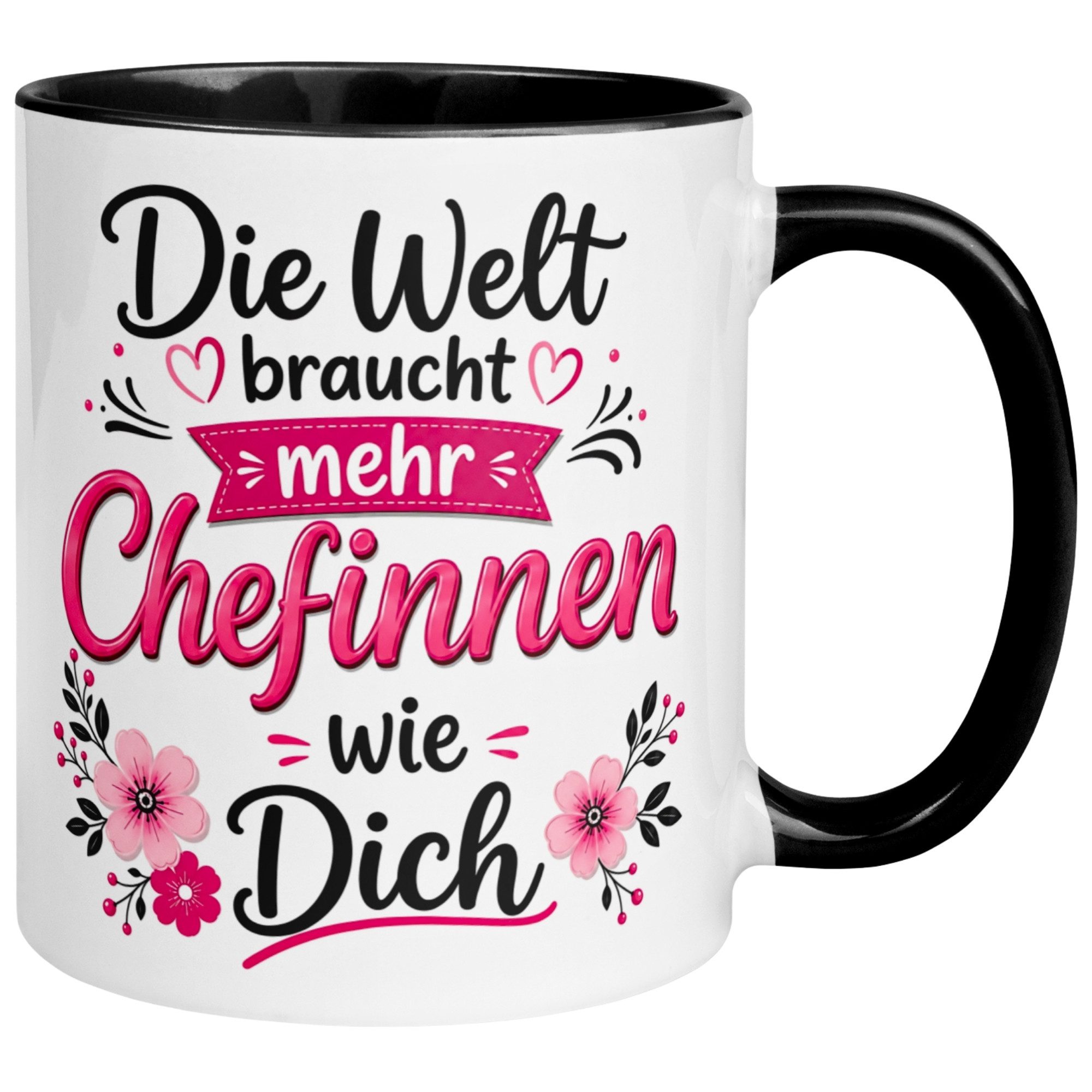 Momentals Tasse Chefin – „Die Welt braucht mehr Chefinnen wie Dich“ – Geschenk Becher, Gratis Versand · Links-&Rechtshänder · Spülmaschinenfest