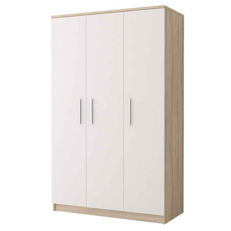 MOEBLO Drehtürenschrank MARSALA 3D (Kleiderschrank 3-türig Schrank Garderobe Schlafzimmer) (B x H x T): 120x193x50 cm