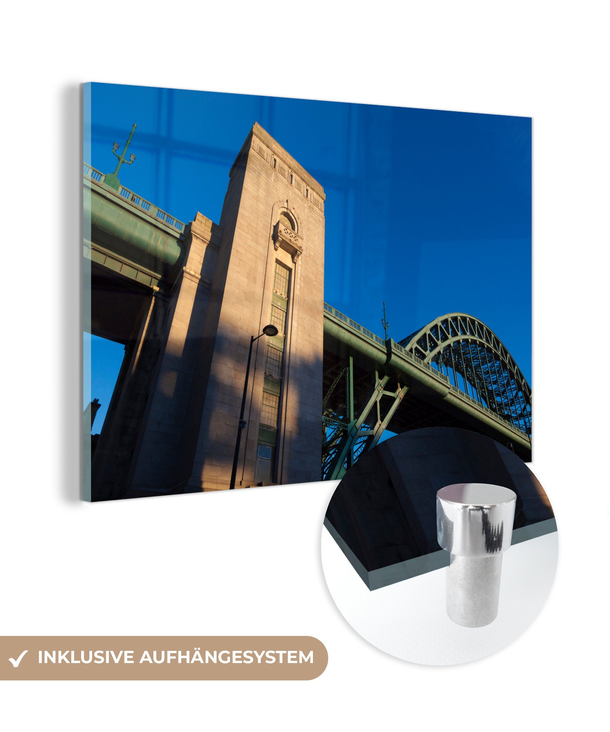 MuchoWow Acrylglasbild Tyne-Brücke von unten gesehen in Newcastle-upon-Tyne, (1 St), Acrylglasbilder Wohnzimmer & Schlafzimmer