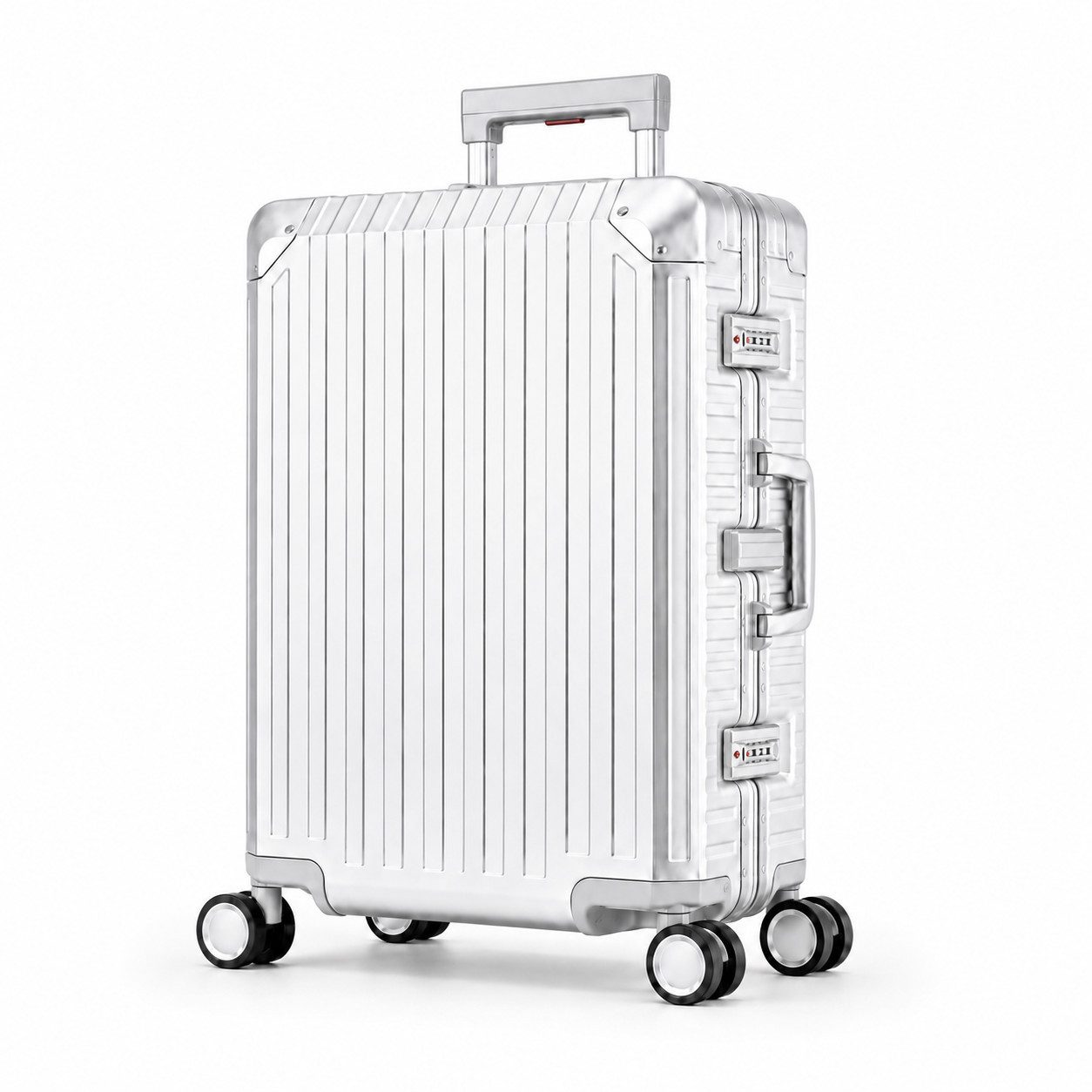 Travelhouse Hartschalen-Trolley 100% Aluminium Serie TOKYO verschieden Farben und Größen, 4 Rollen, mit stabilem Aluminium Gehäuse, mit verstärkten Ecken