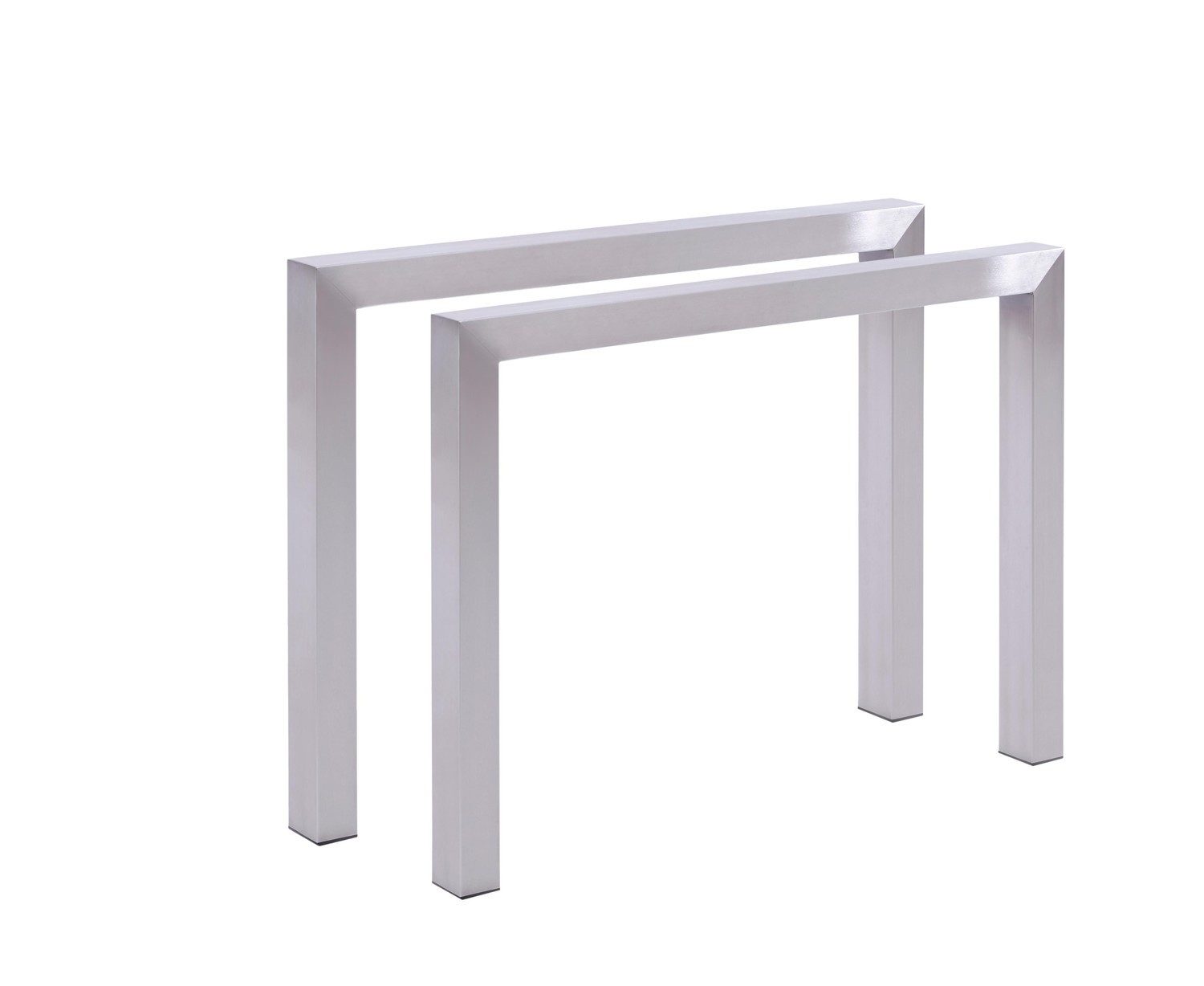 Natur24 Gartentisch Palermo Beine 99 x 99 x 74 cm Edelstahl Silber