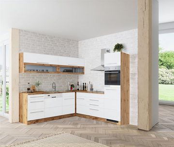 Kochstation Küche KS-Wien, Stellbreite 220 x 250 cm, wahlweise mit E-Geräten