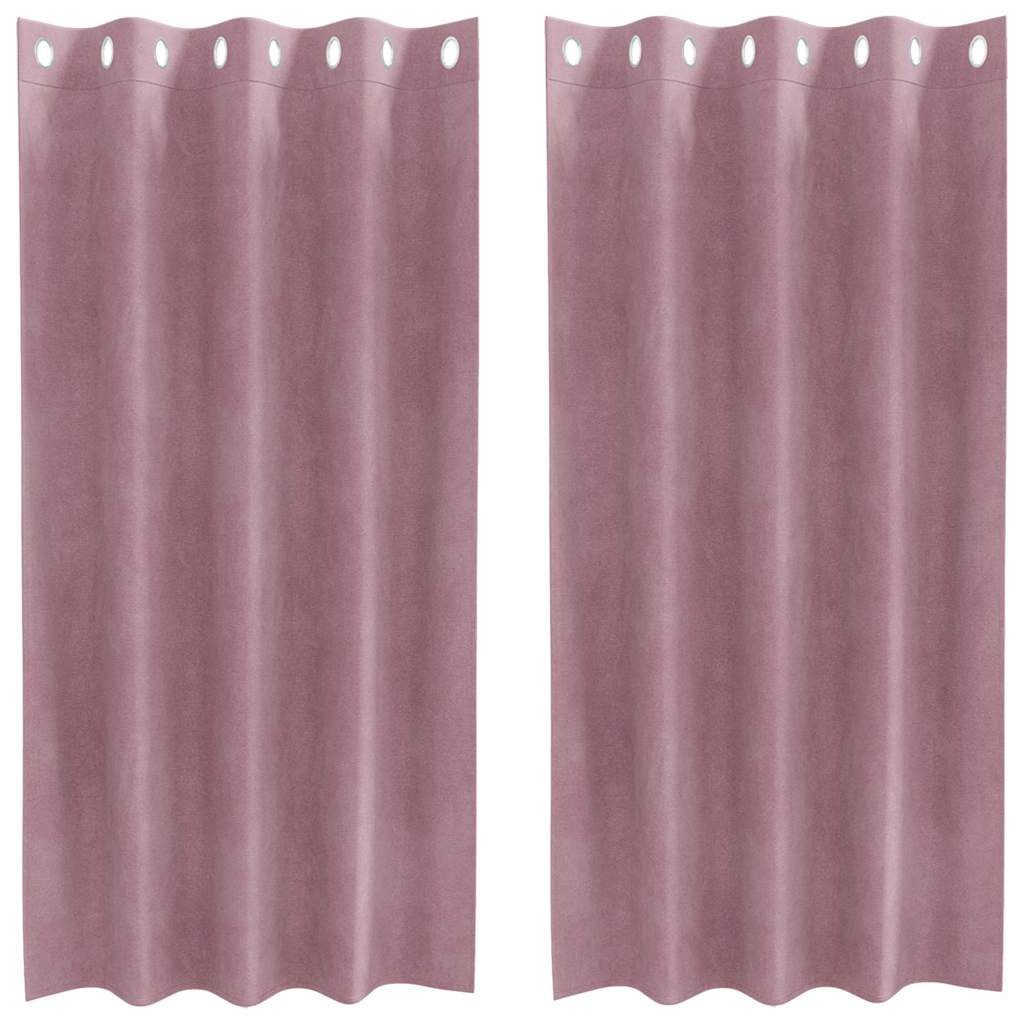 vidaXL Vorhang Verdunkelungsvorhänge 2 stk. Dunkelrosa 140 x 175 cm Samt (2 St), Samt