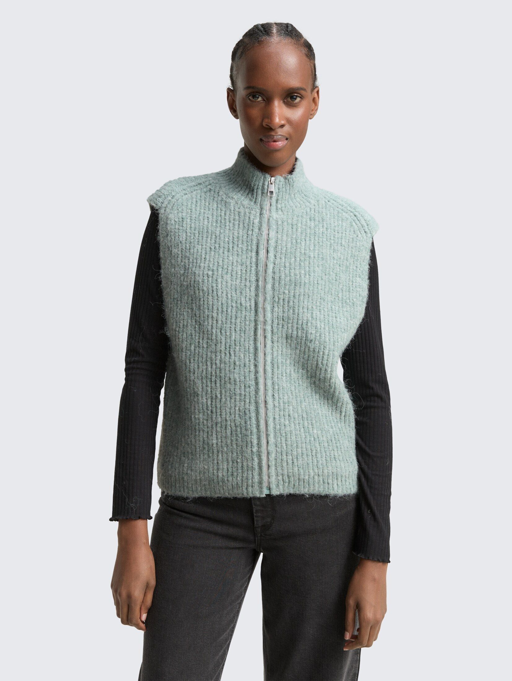 TOM TAILOR Denim Cardigan Pullover & Strickjacken Pullunder mit Stehkragen günstig online kaufen