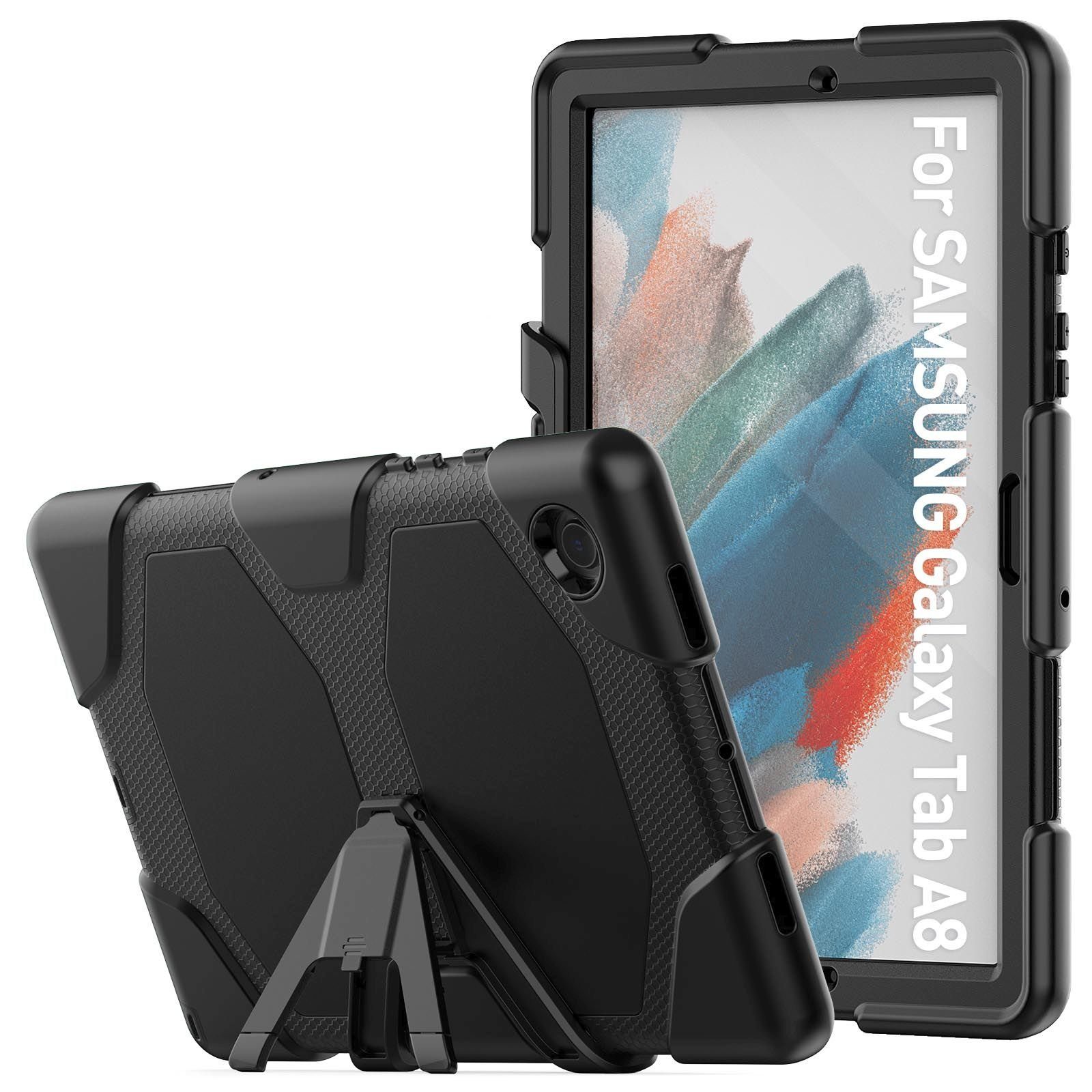 Lobwerk Tablet-Hülle 4in1 Hülle für Samsung Tab A8 X200 X206 10.5, Sturzdämpfung, Aufstellfunktion, Outdoor