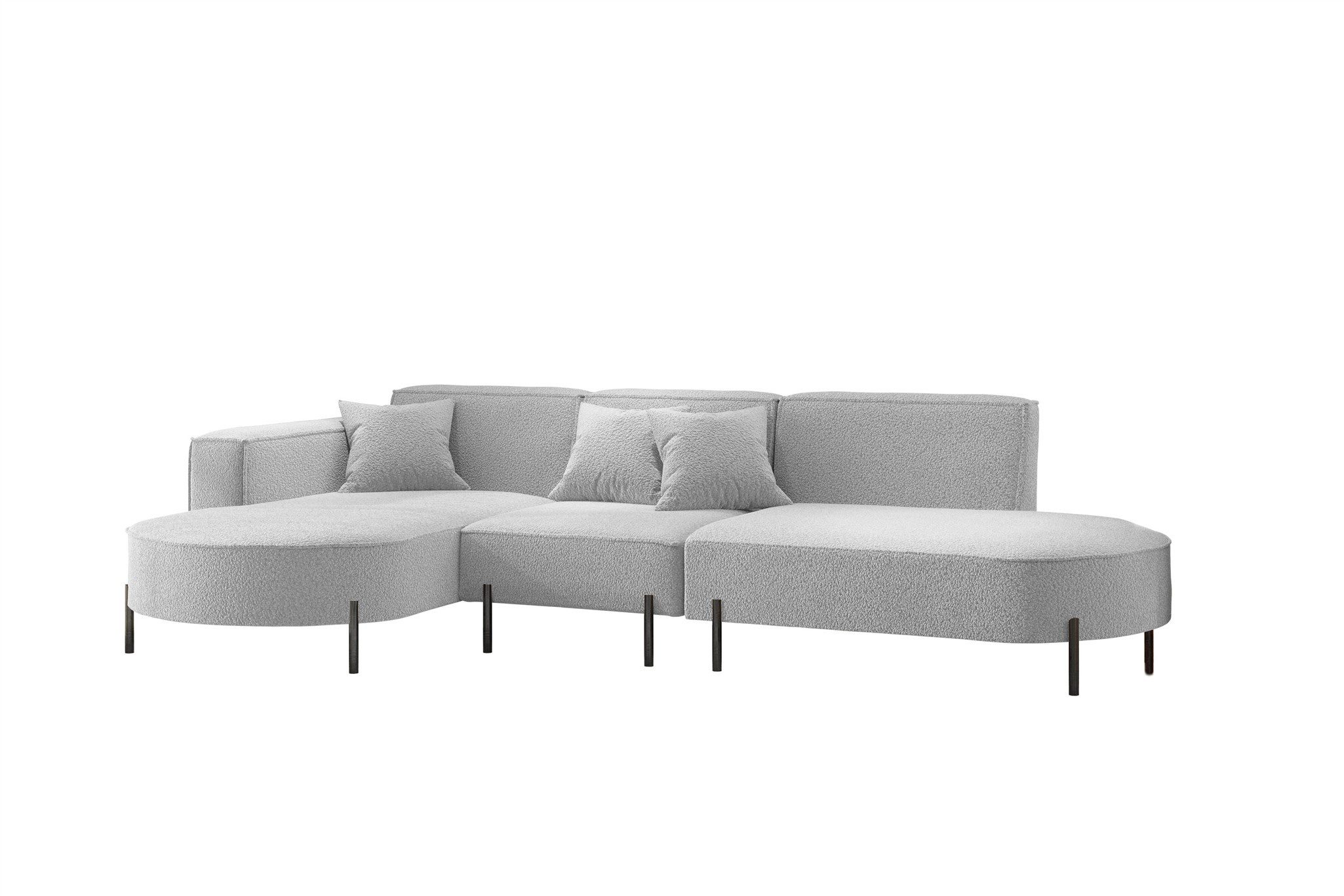Ecksofa Sofa VALENCIA mit Ottomane in Stoff Quelle