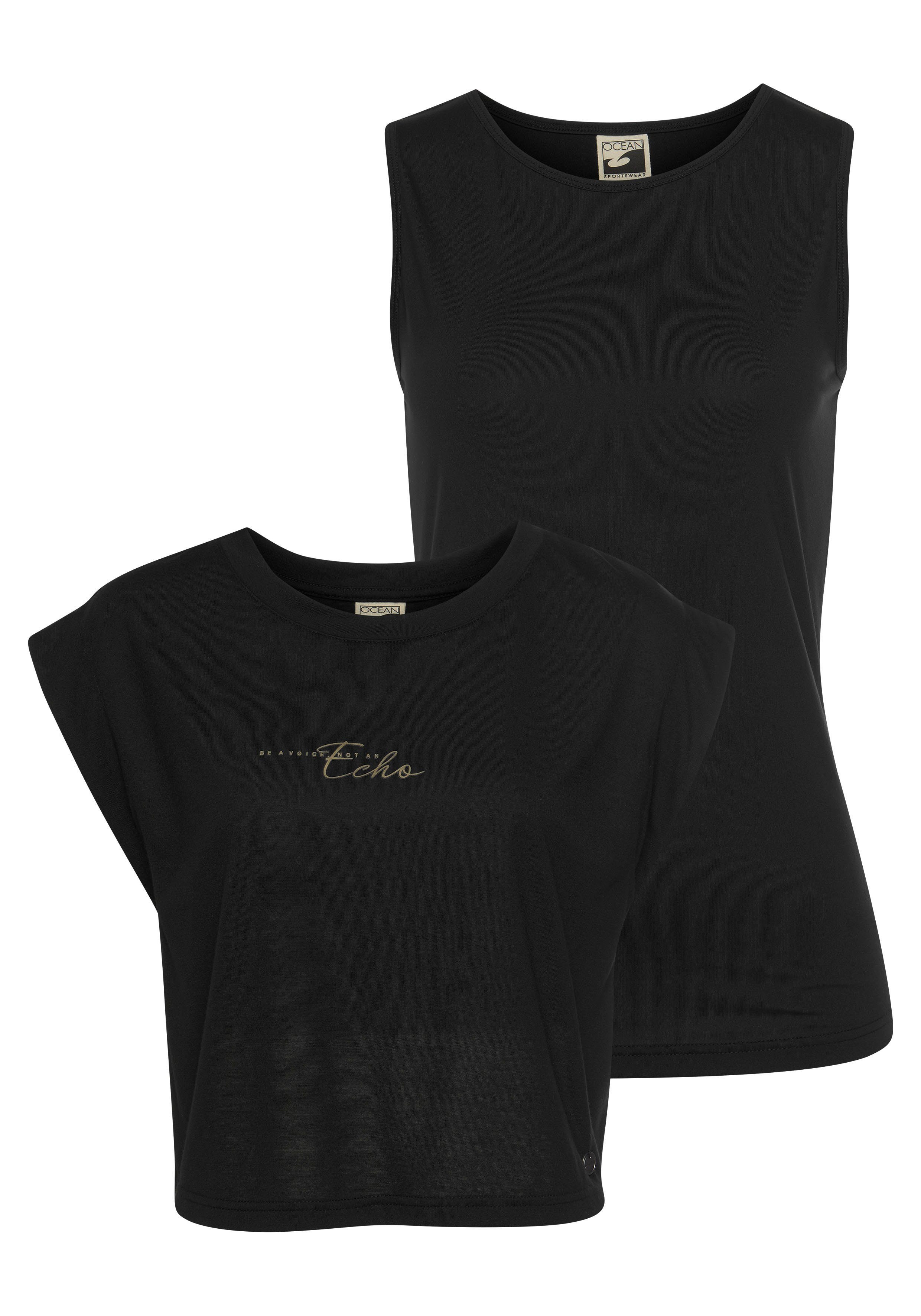 Ocean Sportswear Yoga & Relax Shirt Soulwear - 2-tlg. Yoga Shirt & Top (Set) Schwarz/Schwarz (Set aus nachhaltigem Material)