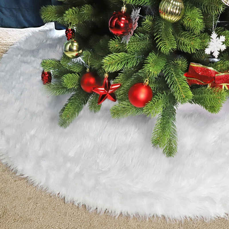 Salcar Weihnachtsbaumdecke »Weihnachtsbaumdecke Baumrock Baumteppich Weihnachten Plüsch Rund Weiß«, Weinachtsdeko für Weihnachtsbaum, Tannenbaumdecke