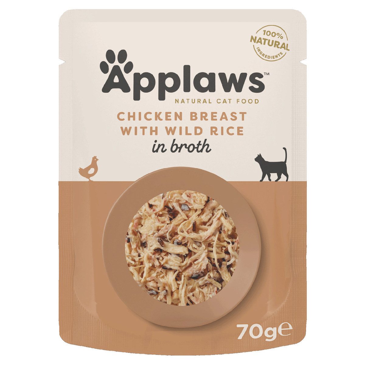 Applaws Pouch Hühnchenbrust & Wildreis 70 g - 12 Stück, Nassfutter für: Katze