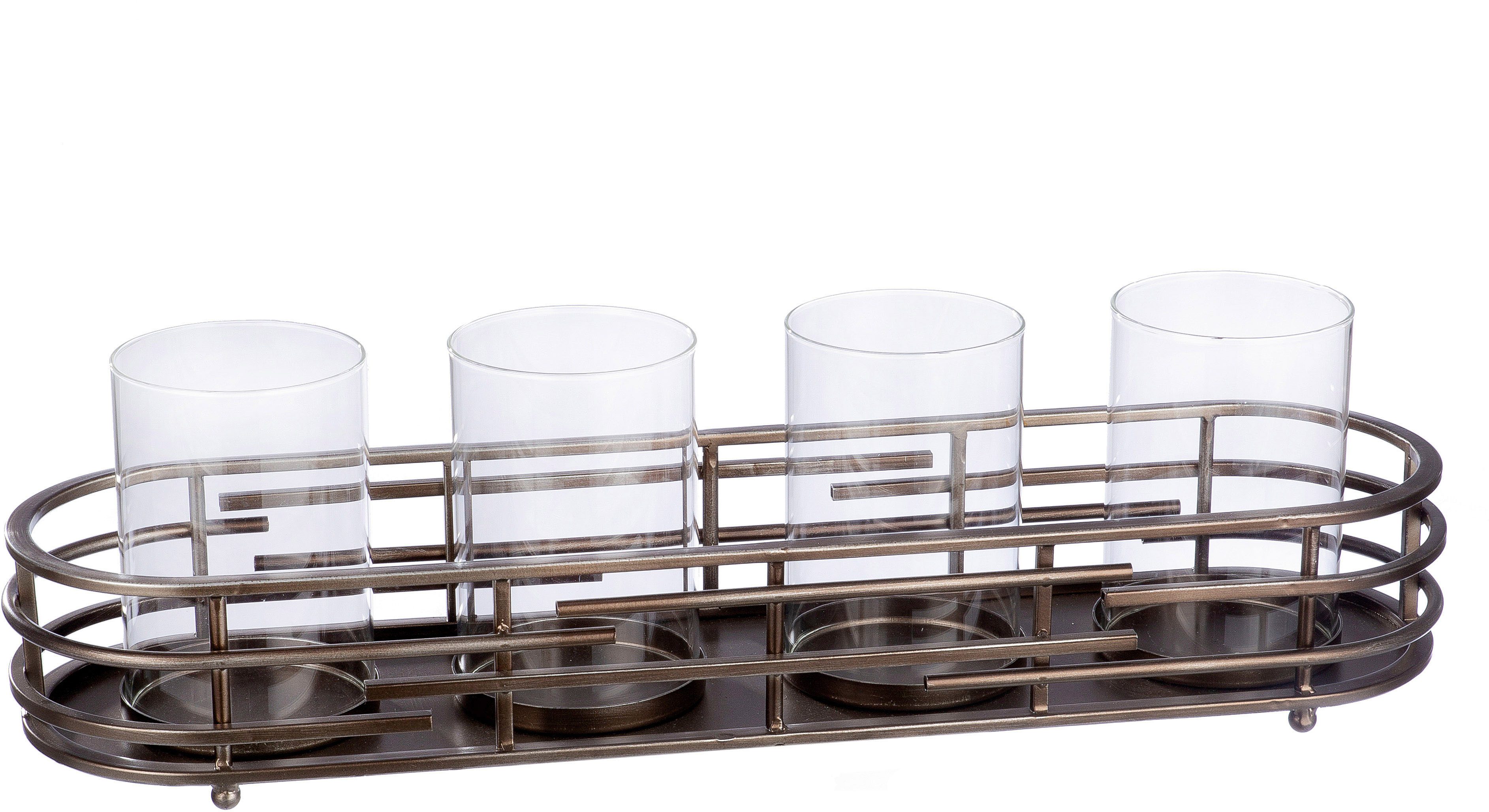 Casablanca by Gilde Windlicht Kerzenhalter Loft, Breite ca. 58 cm (1 St), 4-flammig, Advendsleuchter aus Metall