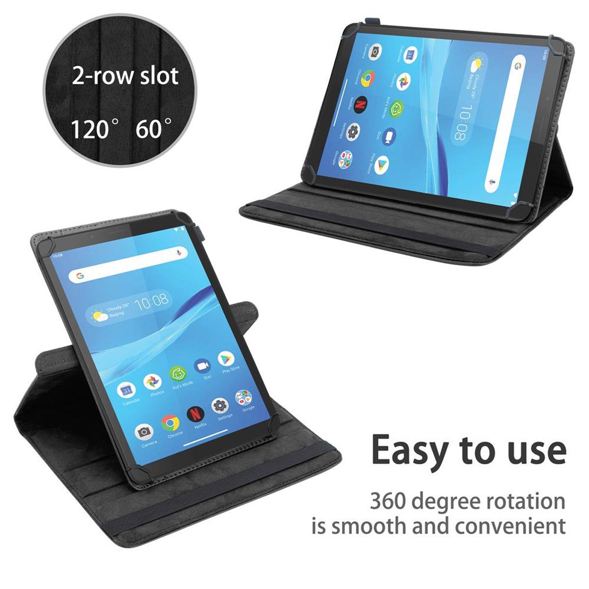 Cadorabo Tablet-Hülle für Lenovo Tab M7 (7 Zoll) Hülle Lenovo Tab M7 (7 Zoll), Klappbare Tablet Schutzhülle - Hülle - Standfunktion - 360 Grad Case