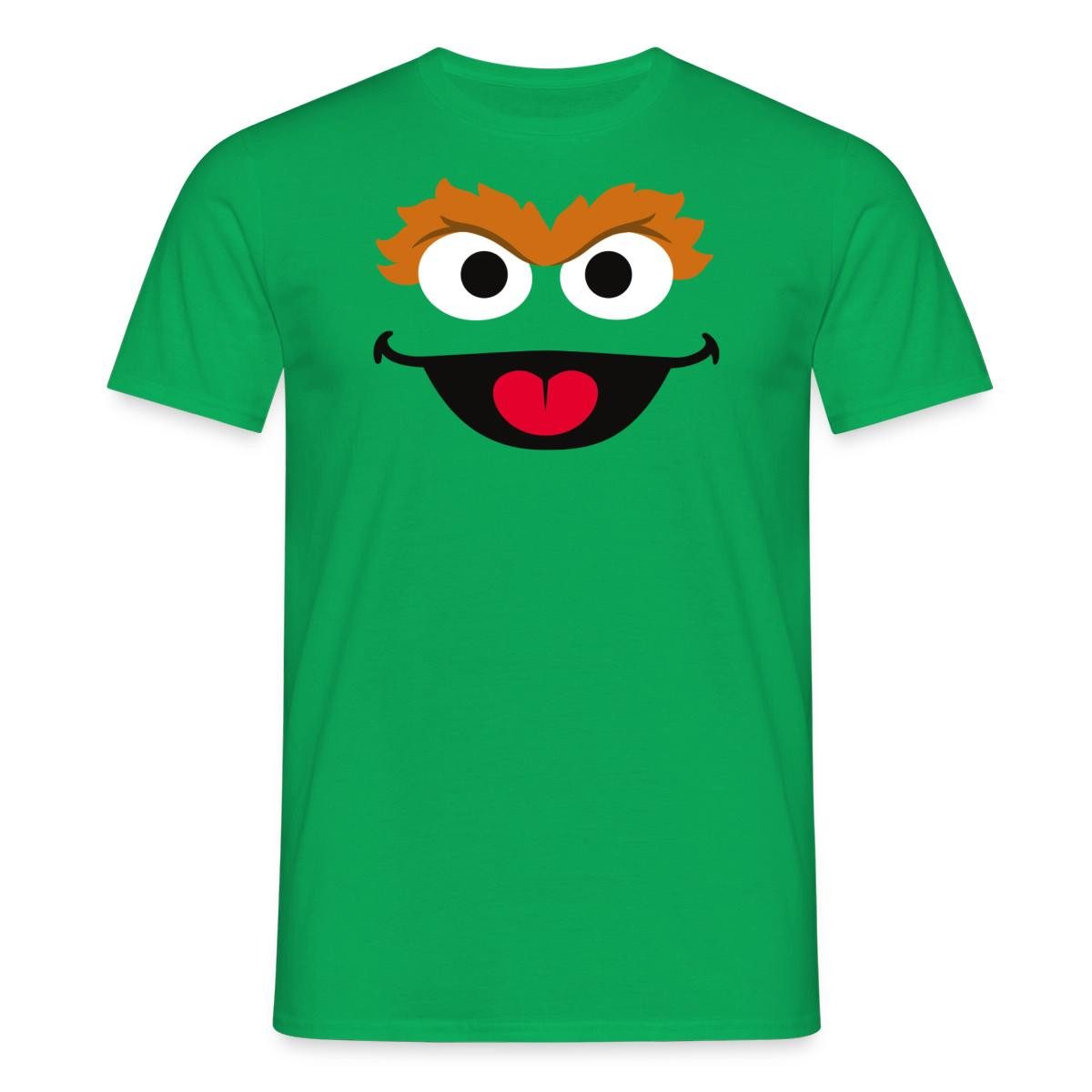 Spreadshirt T-Shirt Sesamstraße Oscar Kostüm Gesicht Karneval Männer T-Shirt (1-tlg)