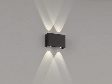 FISCHER & HONSEL LED Außen-Wandleuchte, IP 54, LED fest integriert, Warmweiß, 2er SET Außenlicht Fassaden-Lampen für Beleuchtung Hauswand & Haustür