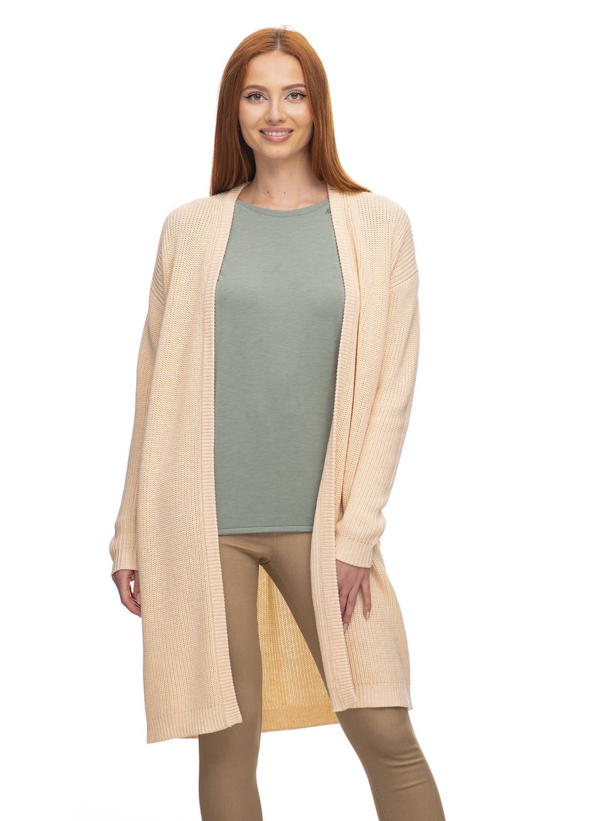 Ragwear Strickjacke Ragwear W Nadina Damen Strickjacke & Cardigans Beige