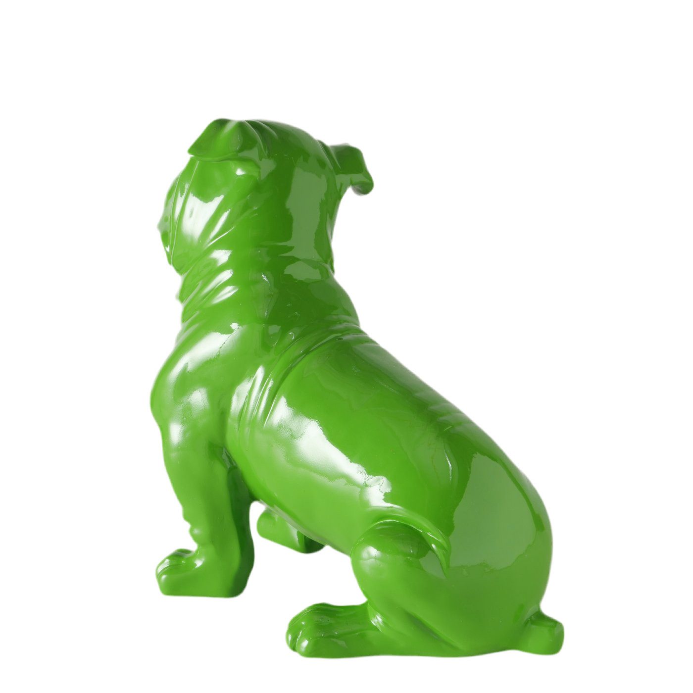 MF Tierfigur Bully Figur Grün Glanzoptik 32cm Handbemalt Deko Hund (1 St)