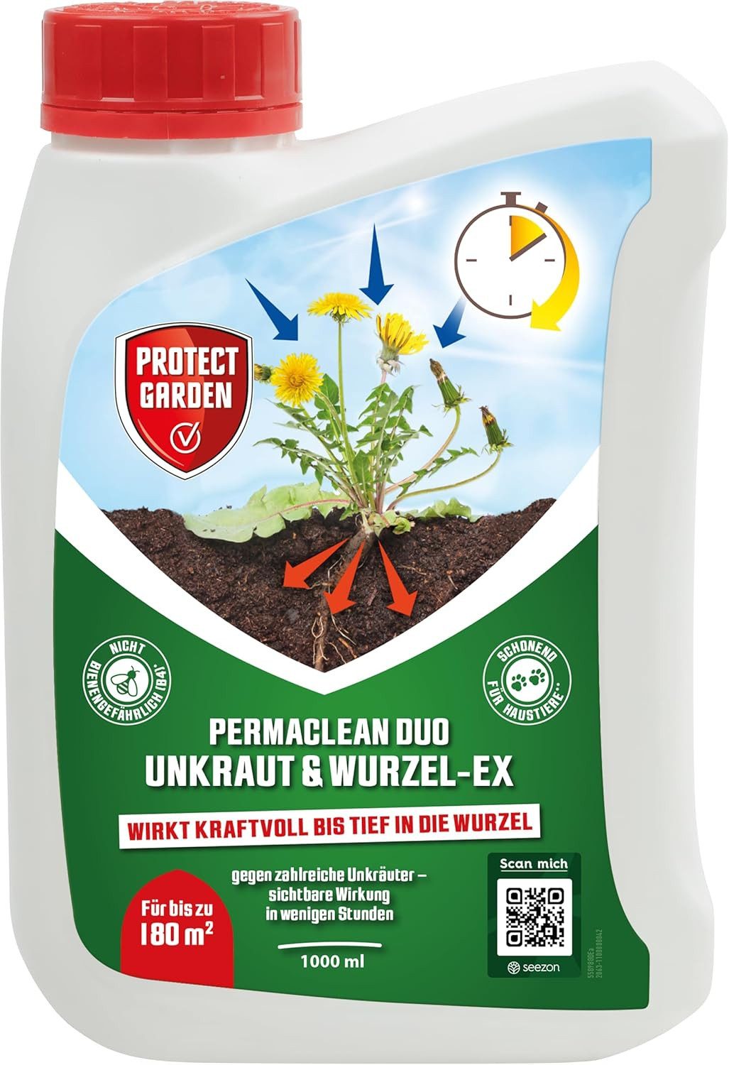 Protect Garden Unkrautbekämpfungsmittel Permaclean Duo Unkraut & Wurzel-Ex 1l, 1000 ml, Blatt- und Wurzelwirkung