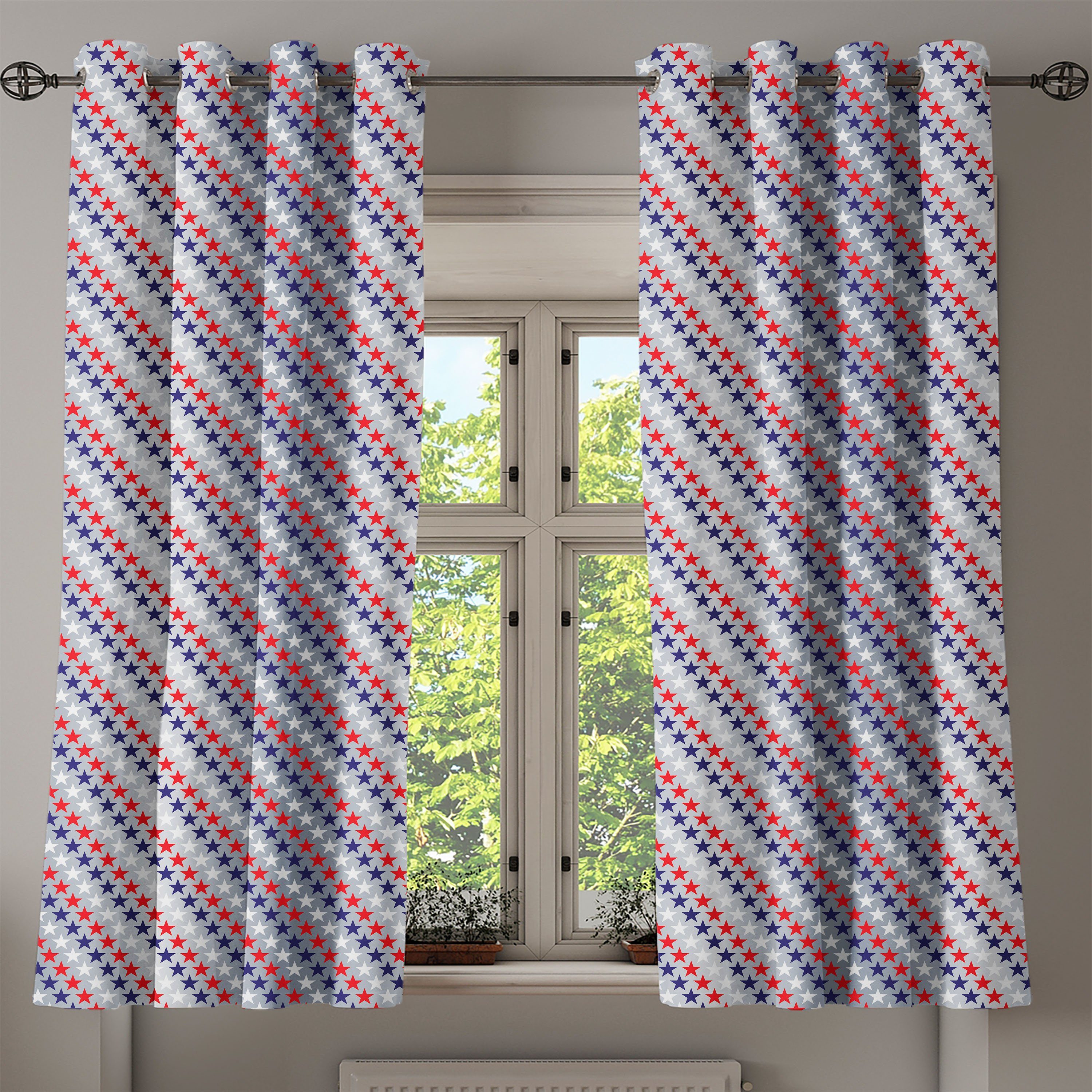 Gardine Dekorative Staaten für West Abakuhaus, Wohnzimmer, 2-Panel-Fenstervorhänge Amerika Schlafzimmer Patriotisches von Salute Vereinigte