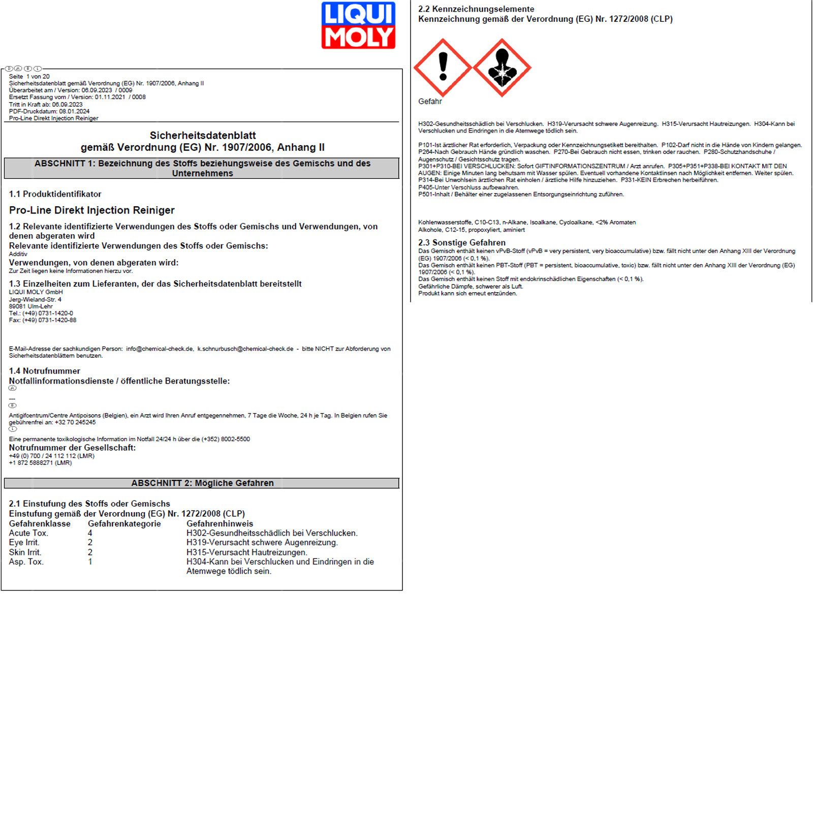 Liqui Moly Öl-Additiv Pro-Line Direkt Injection Reiniger 0,12 LTR