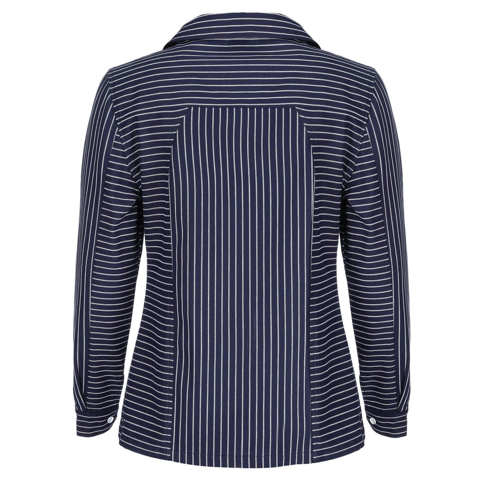 Gestreift Fischerhemd Streifen Takelhemd modAS Maritimes Langarmhemd - mit Blau Damen Kordelschnürung (10) breiter