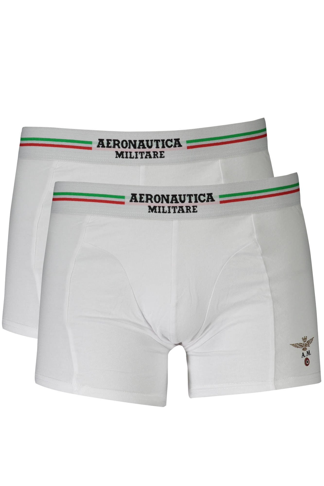 Aeronautica Militare Boxershorts Weiße Herren Boxershorts im Zweierpack mit elastischem Bund und Logo