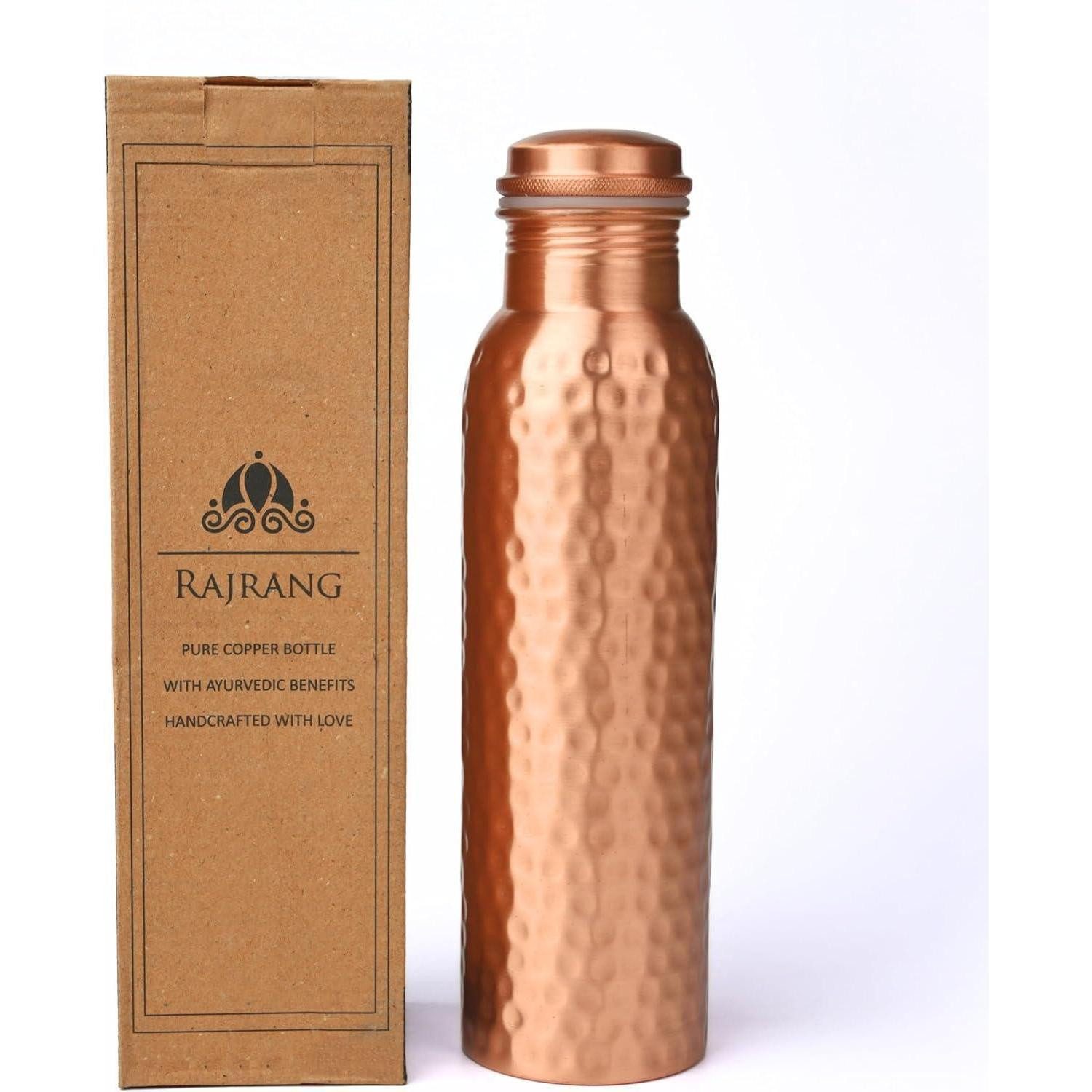 Trinkflasche Wasserflasche aus gehämmertem Kupfer 34 oz