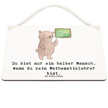 Mr. & Mrs. Panda Hinweisschild DIN A6 Mathematiklehrer Herz - Weiß - Geschenk, Deko Schild, Ausbildu, (1 St), Aufhängung inklusive