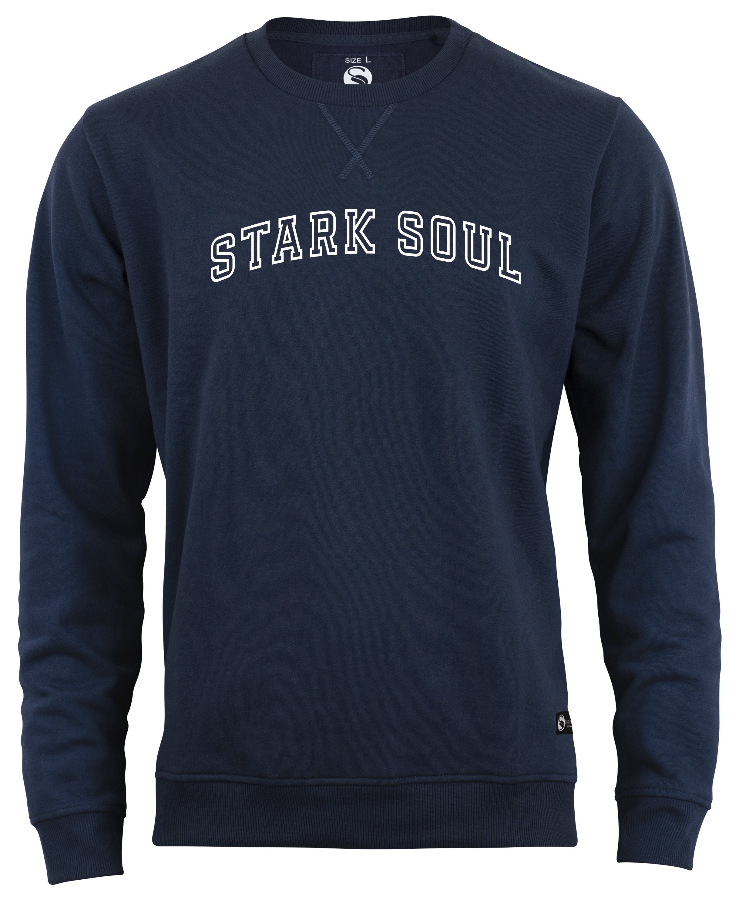 Stark Soul® Sweatshirt Stark Soul Unisex Rundhals-Sweater "College" Sweatshirt Marineblau