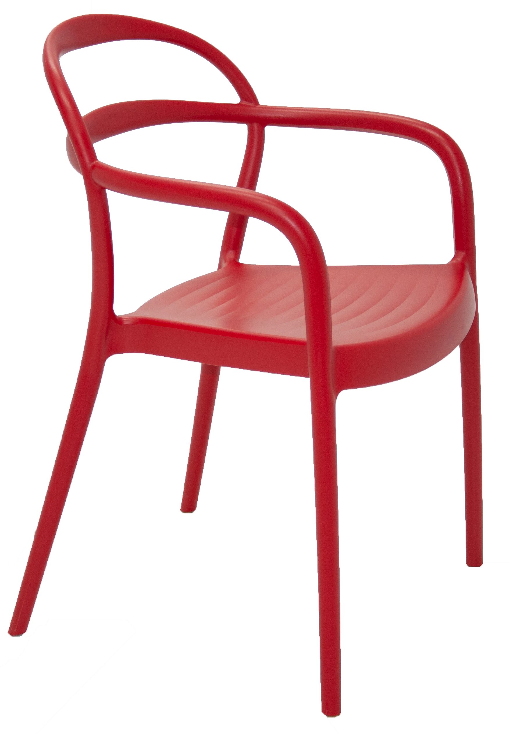 Tramontina stapelbar, Armlehne, mit Armlehnstuhl aus Rot Kunststoff SISSI,