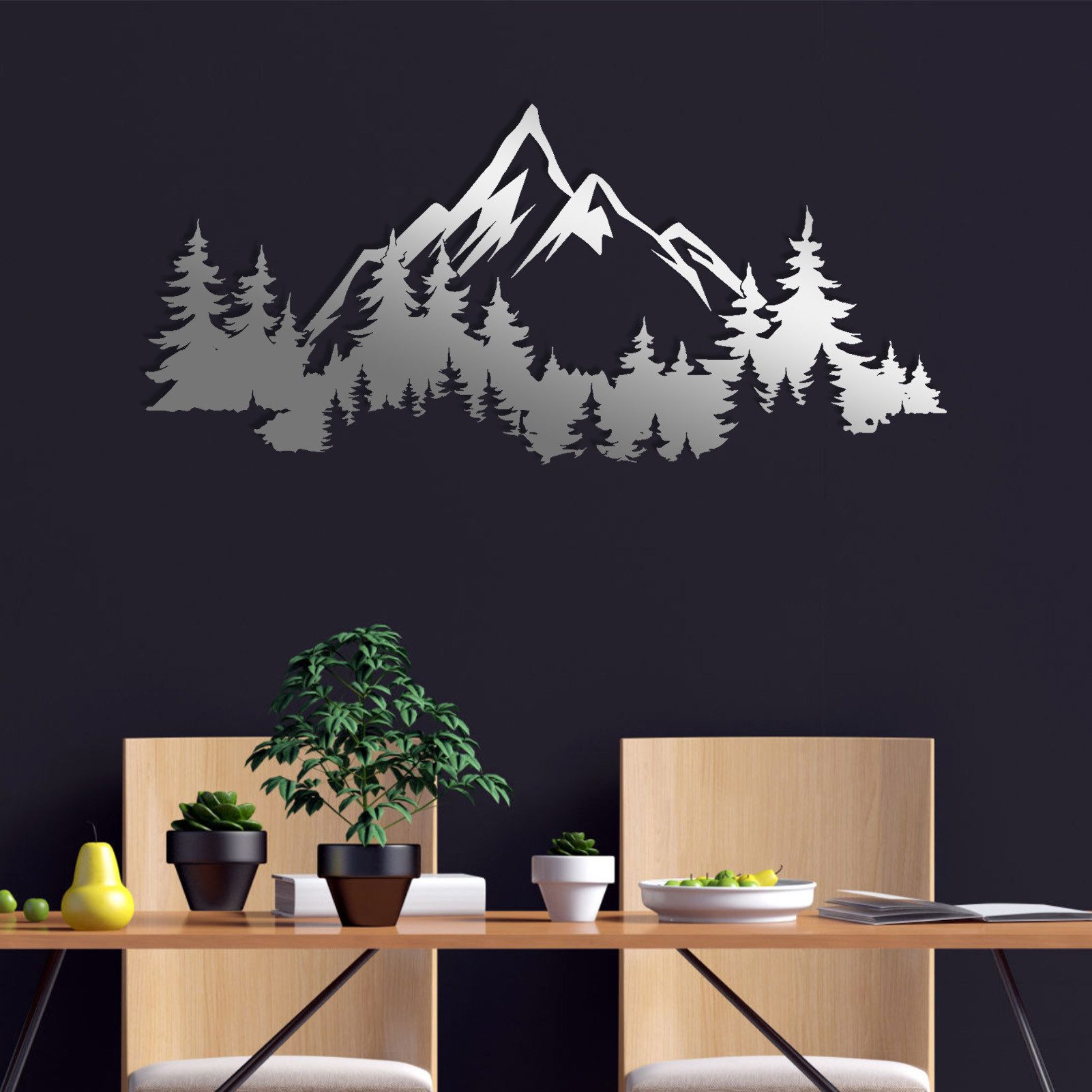Jumpeak Wanddekoobjekt wanddekoration metall,Berge,Wälder,Landschaft,wall art,Abstrakte Kunst, wanddekoration wohnzimmer,Metallverzierung,4 Farben,4 Größen