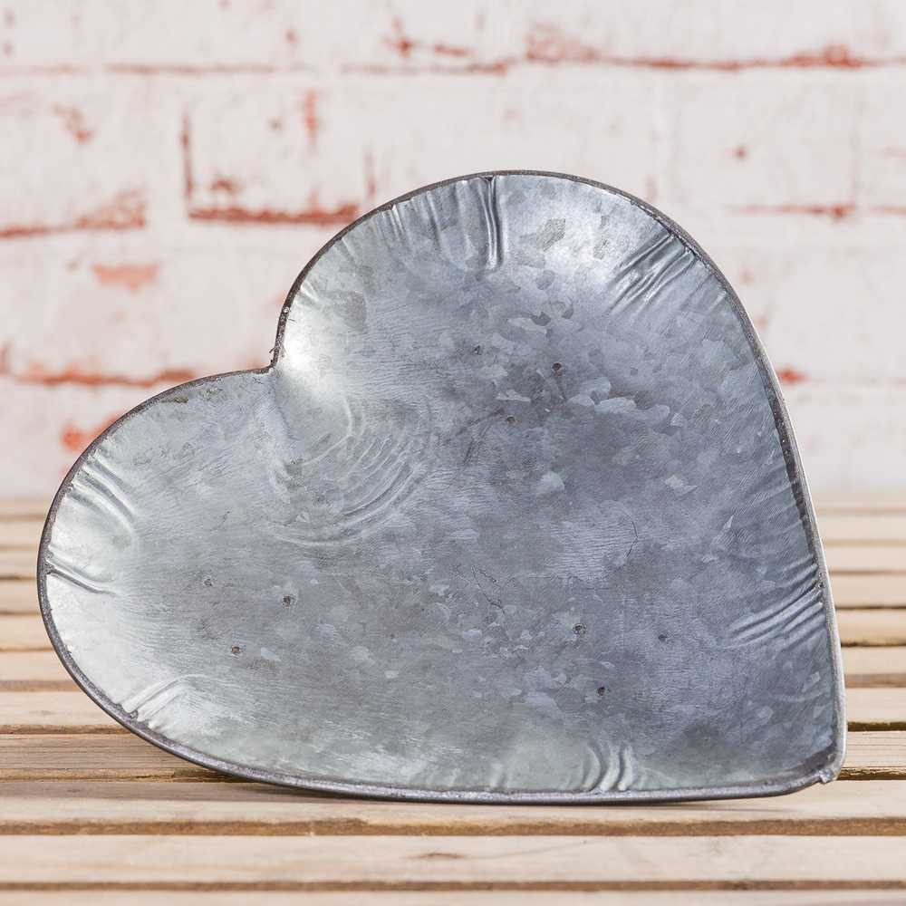 AltoBelli Dekotablett AltoBelli Deko Tablett CUORE Schale Grau Herzform 20 cm