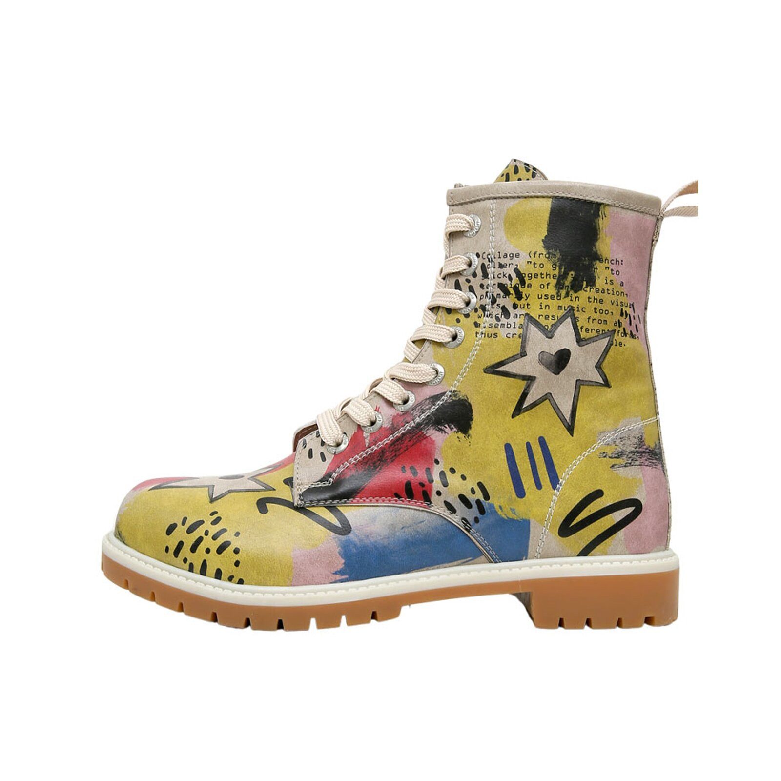 DOGO Long Boots Schnürstiefel The Creation Of The Collage Damen Schnürboots günstig online kaufen