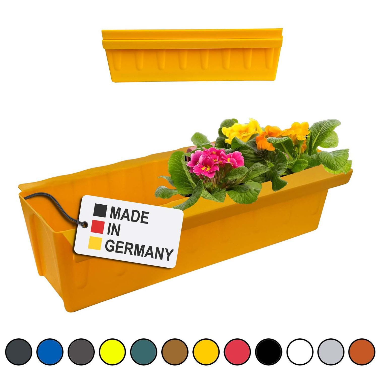 BURI Blumenkasten Europaletten Blumenkasten Gelb 2 Stück zum Anhängen Pflanzkasten