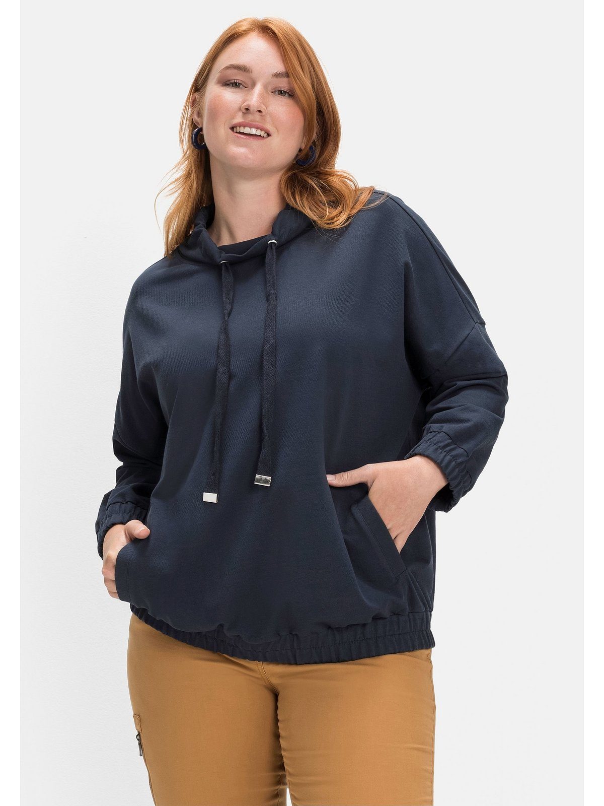 Sheego Sweatshirt Große Größen mit Stehkragen und Gummibündchen