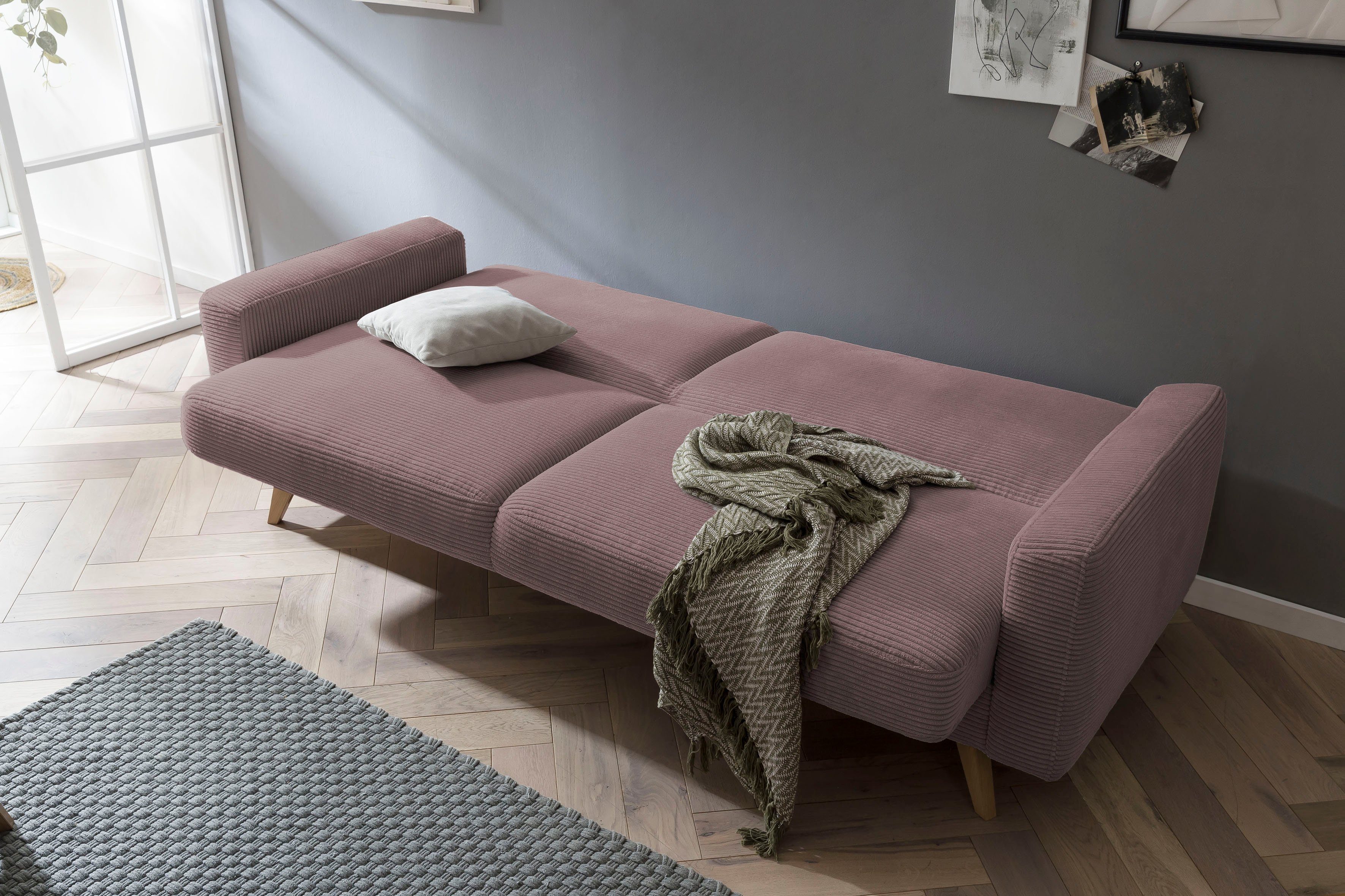 rose old Samso, Bettfunktion Bettkasten - fashion sofa exxpo 3-Sitzer und Inklusive