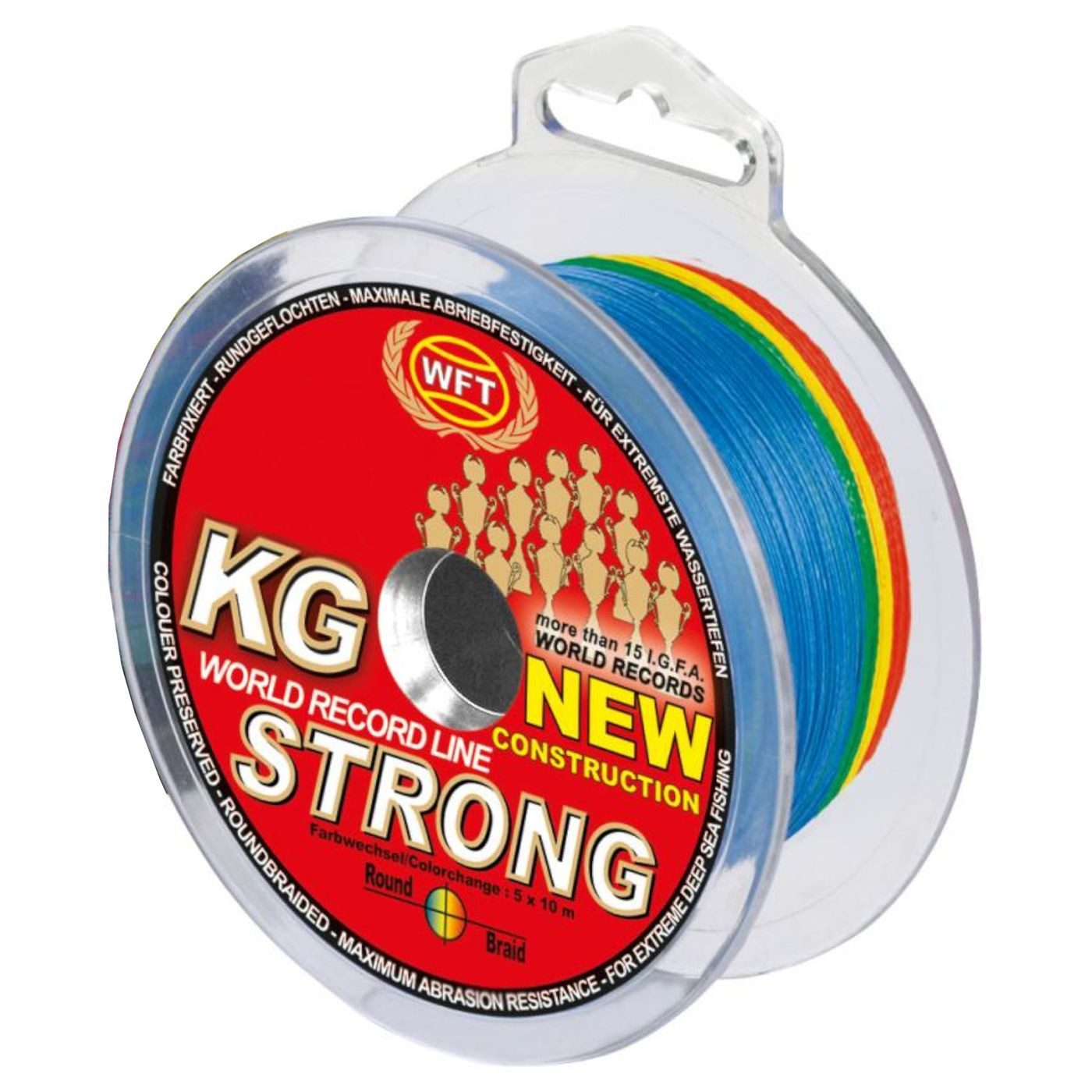 Angelschnur WFT 0,64mm 109kg Strong Multicolor - 600m geflochtene Angelschnur